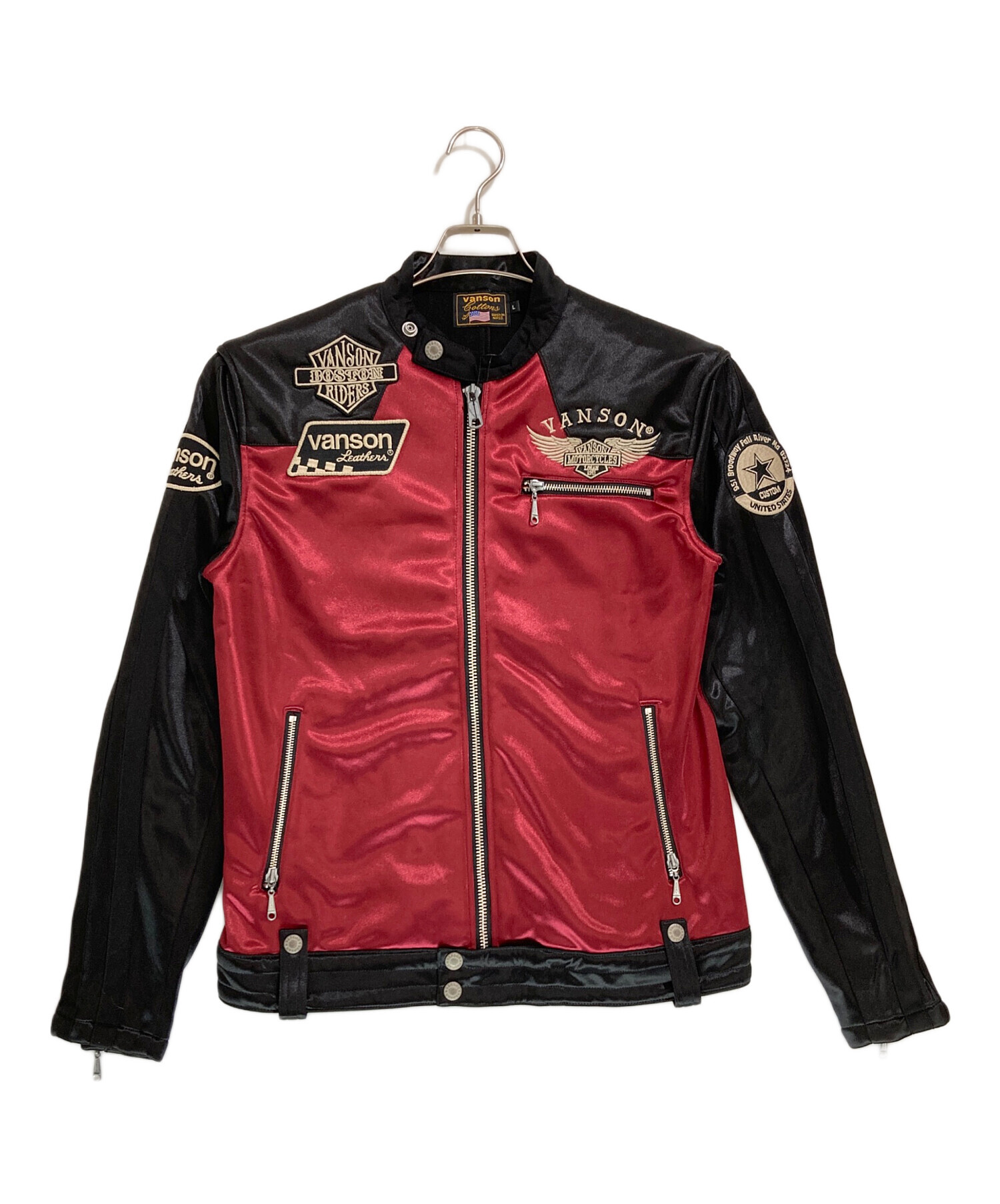 【VANSON】ライダースジャケット　ボンディング　ボルドー　鷹　メンズ　L 中古・古着通販】VANSON (バンソン) ボンディングライダースジャケット