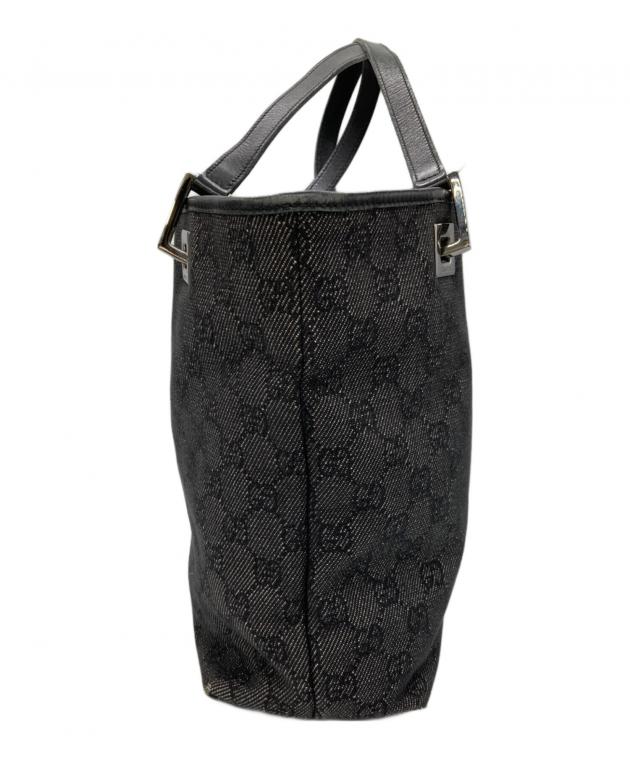 中古・古着通販】GUCCI (グッチ) GGキャンバストートバッグ ブラック