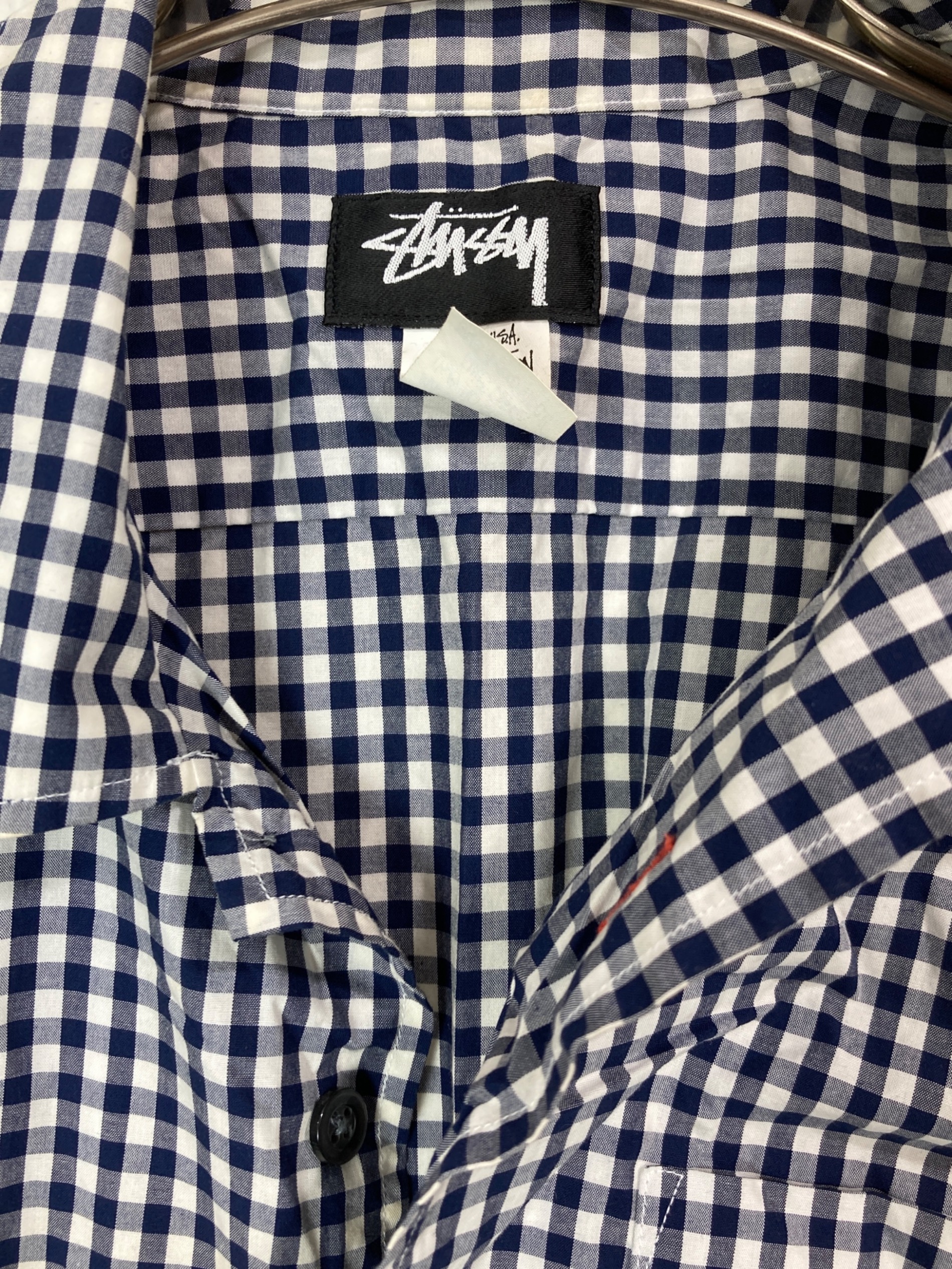 中古・古着通販】stussy (ステューシー) 半袖ギンガムチェックシャツ