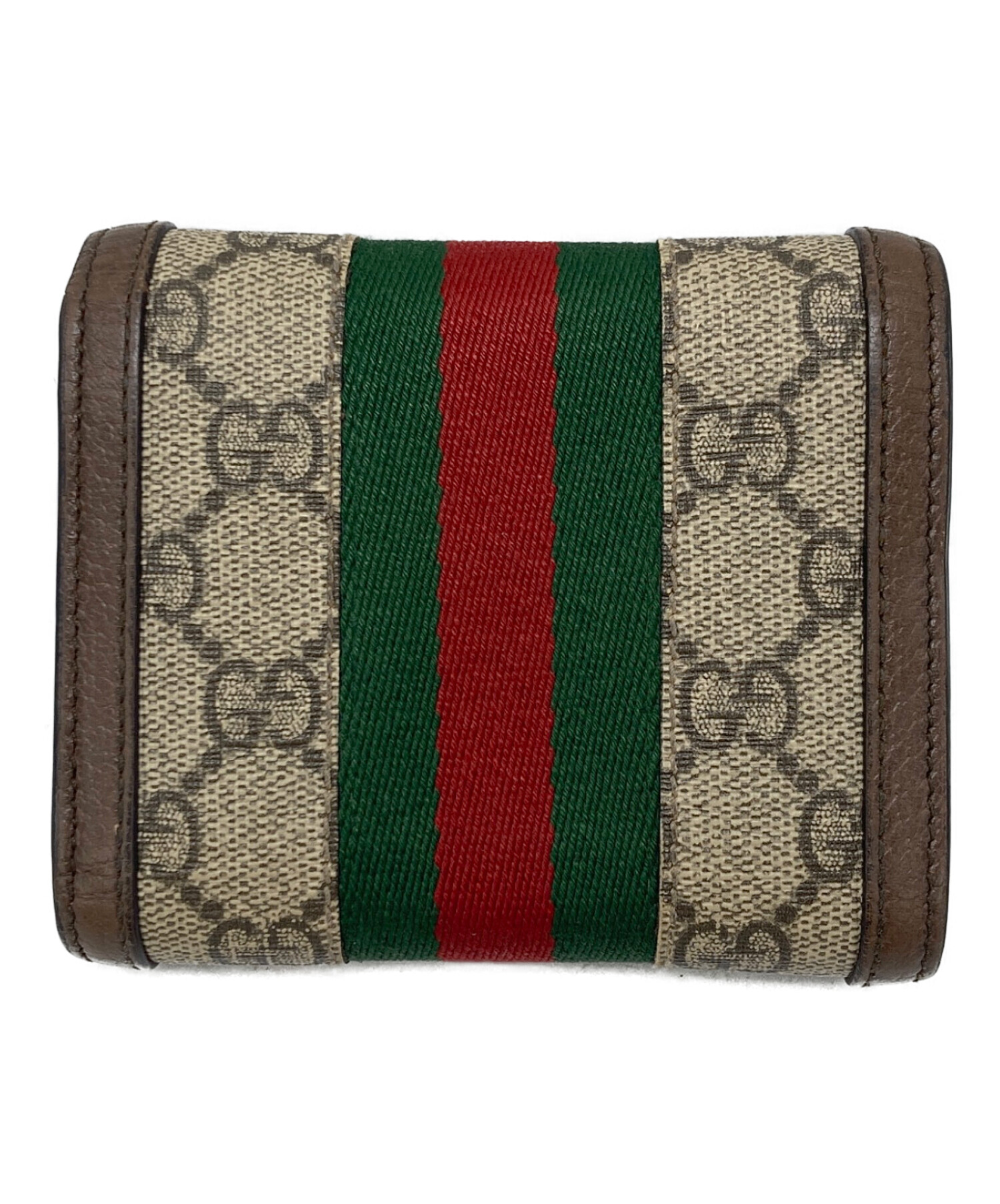 中古・古着通販】GUCCI (グッチ) オフディア3つ折り財布 ベージュ 