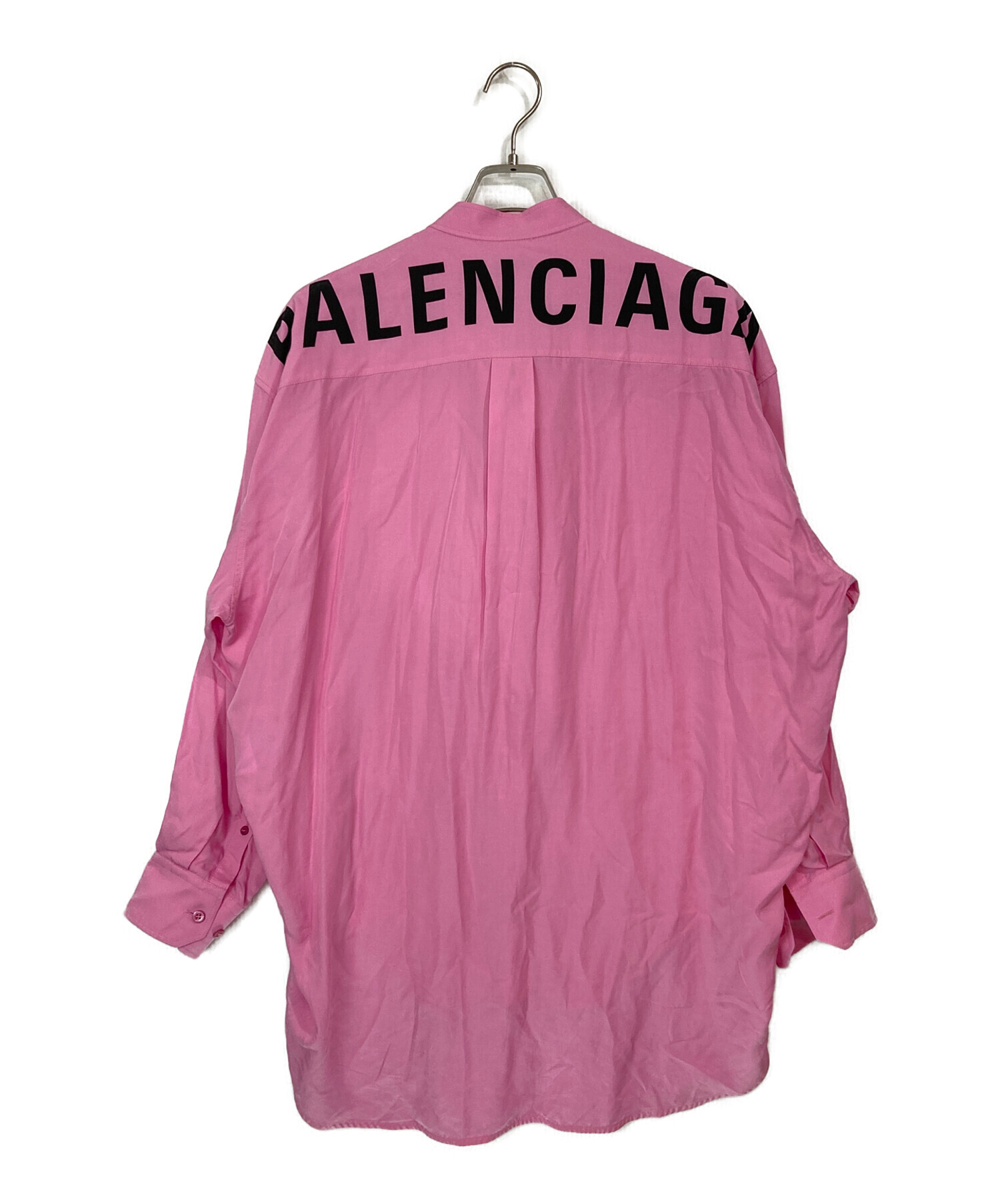 バレンシアガ　バッグロゴプリント オーバーサイズ リボンシャツ 中古・古着通販】BALENCIAGA (バレンシアガ) バッグロゴプリント