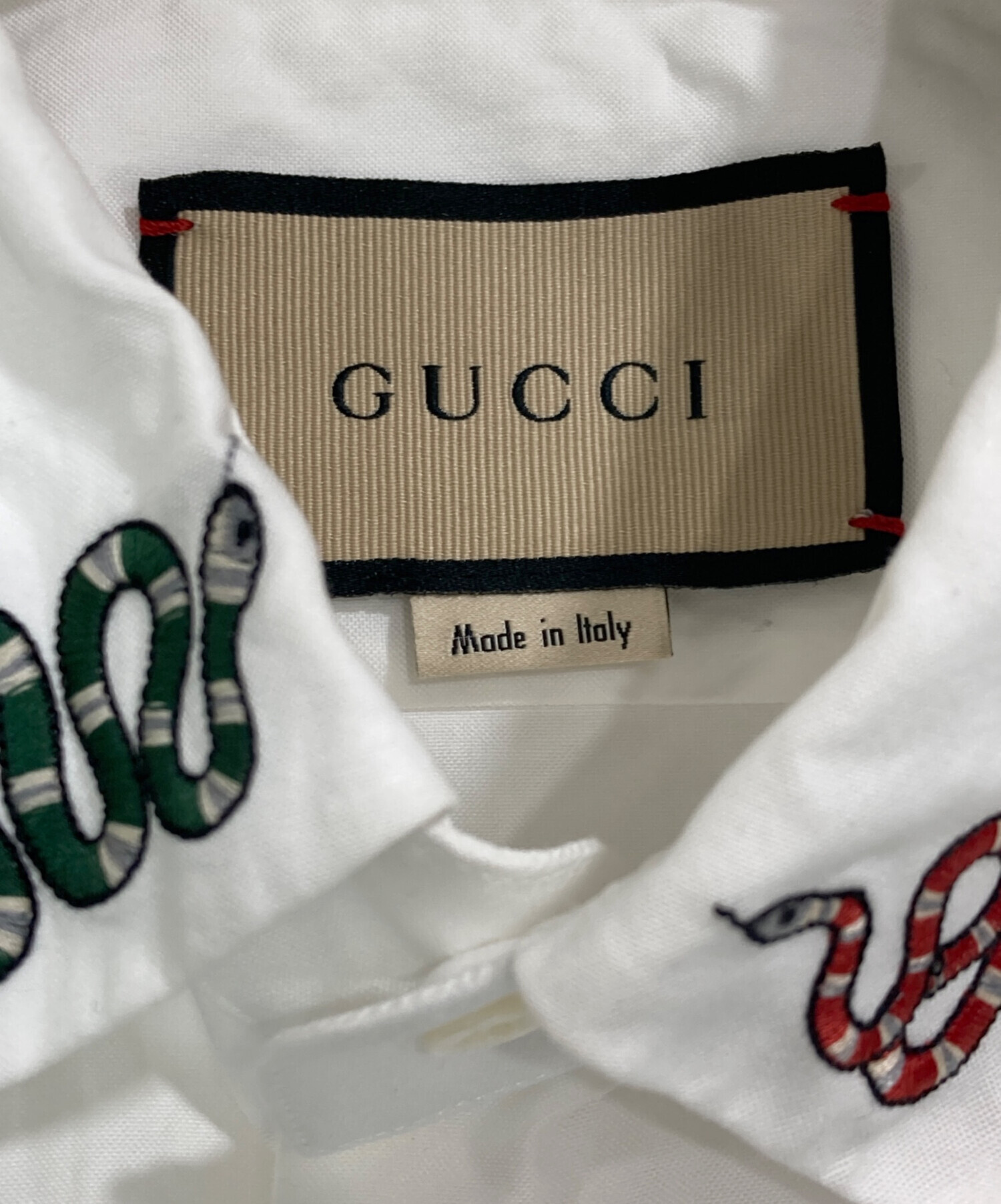中古・古着通販】GUCCI (グッチ) シンボルズ 刺繍 カラー ドレスシャツ