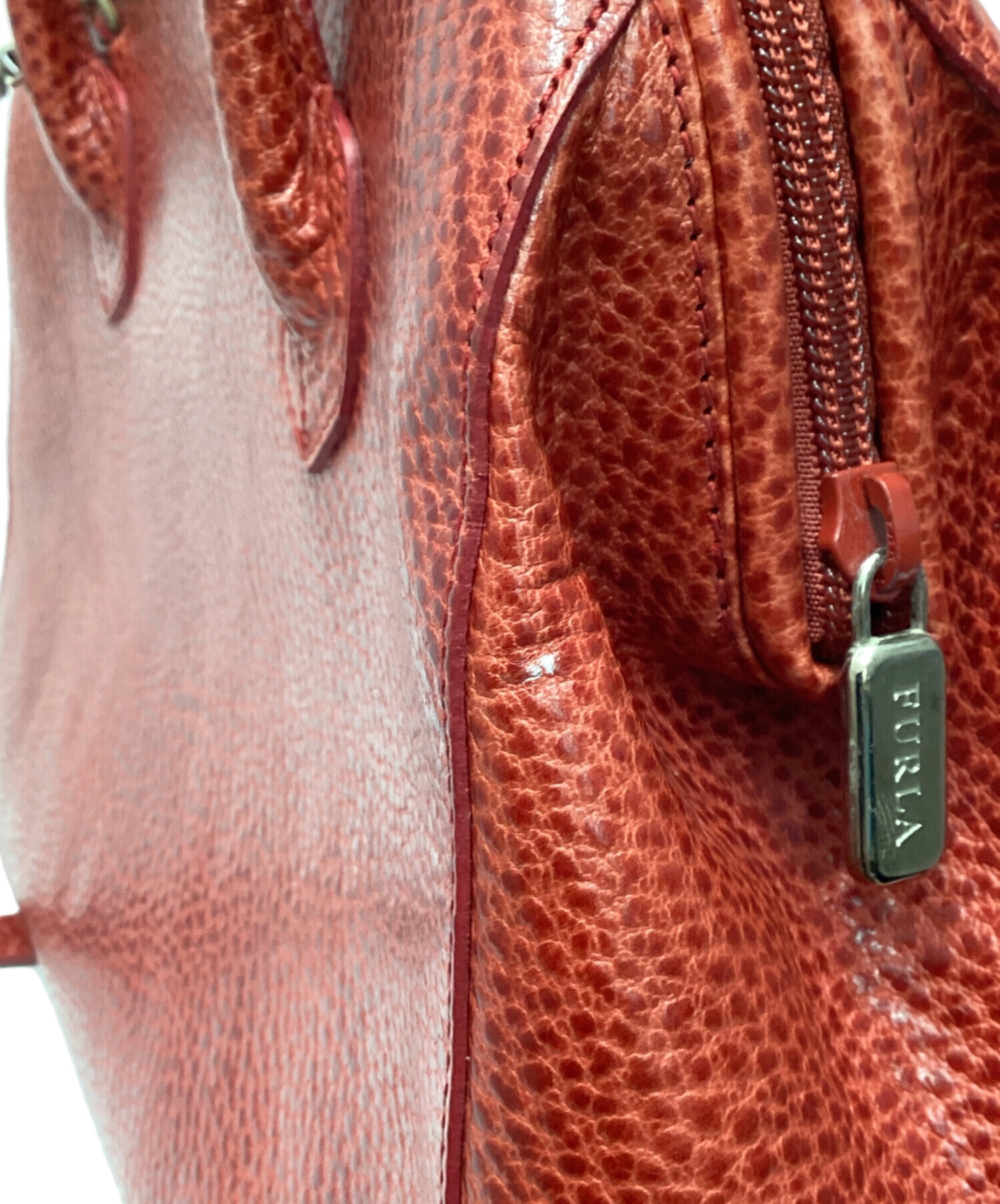 中古・古着通販】FURLA (フルラ) 型押し2WAYバッグ レッド｜ブランド