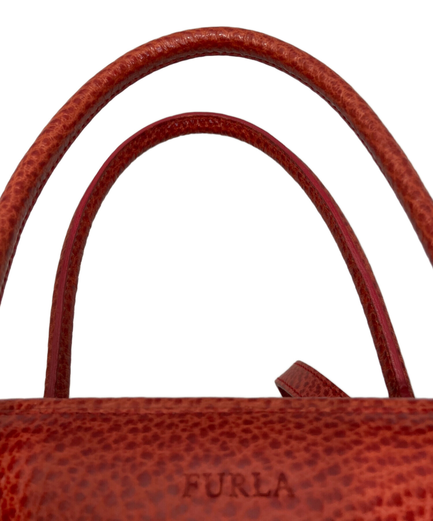 中古・古着通販】FURLA (フルラ) 型押し2WAYバッグ レッド｜ブランド