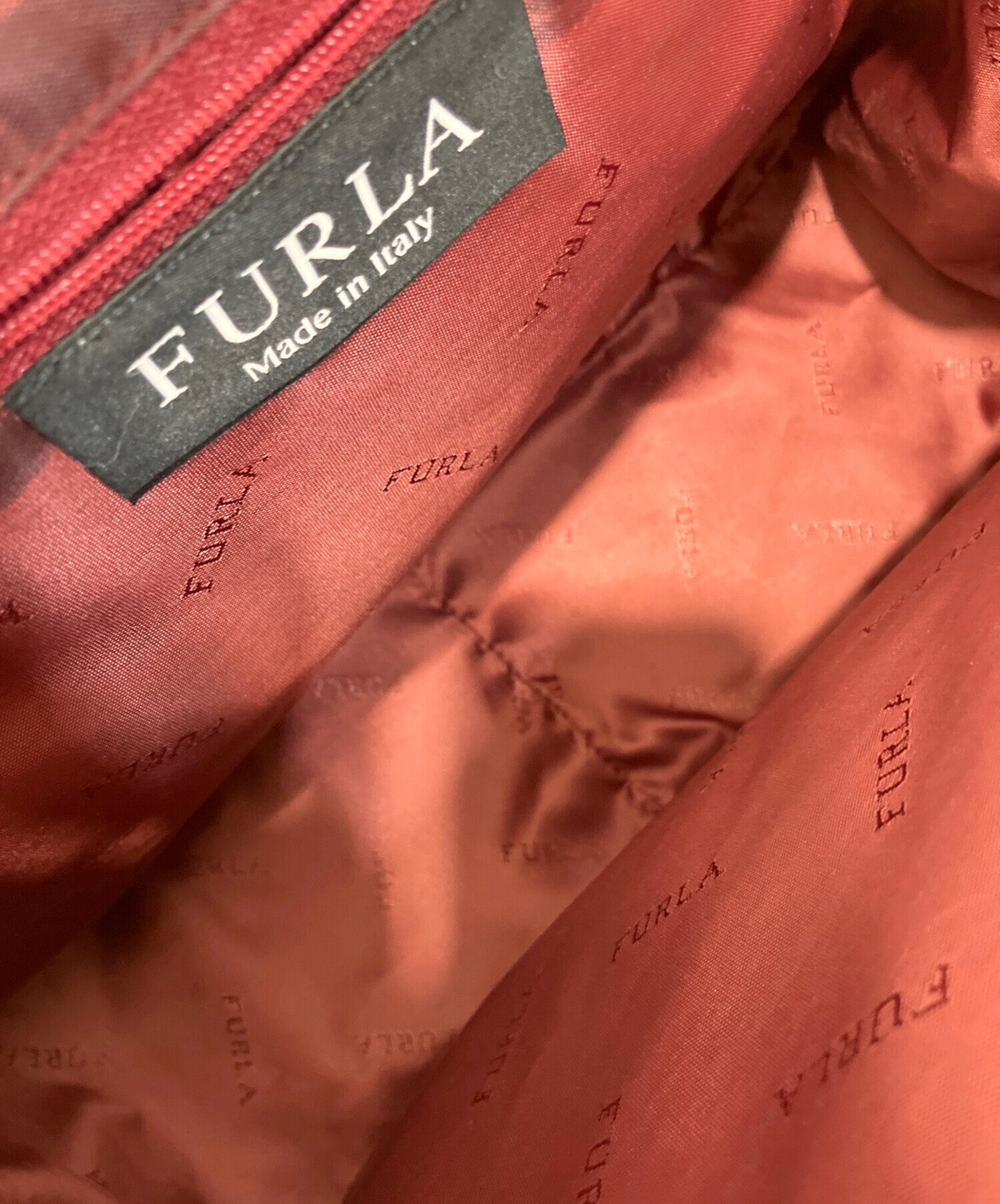 中古・古着通販】FURLA (フルラ) 型押し2WAYバッグ レッド｜ブランド