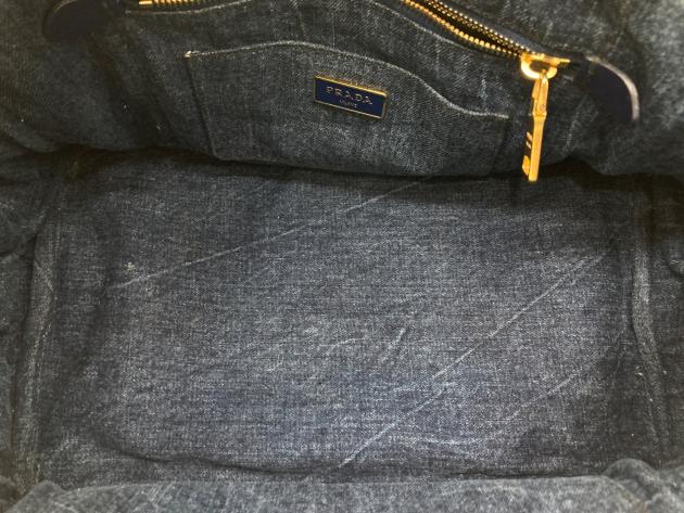 中古・古着通販】PRADA (プラダ) デニムカナパトートバッグM