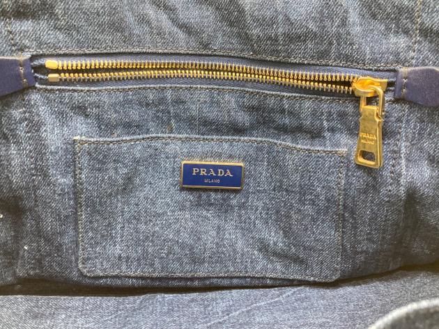 中古・古着通販】PRADA (プラダ) デニムカナパトートバッグM
