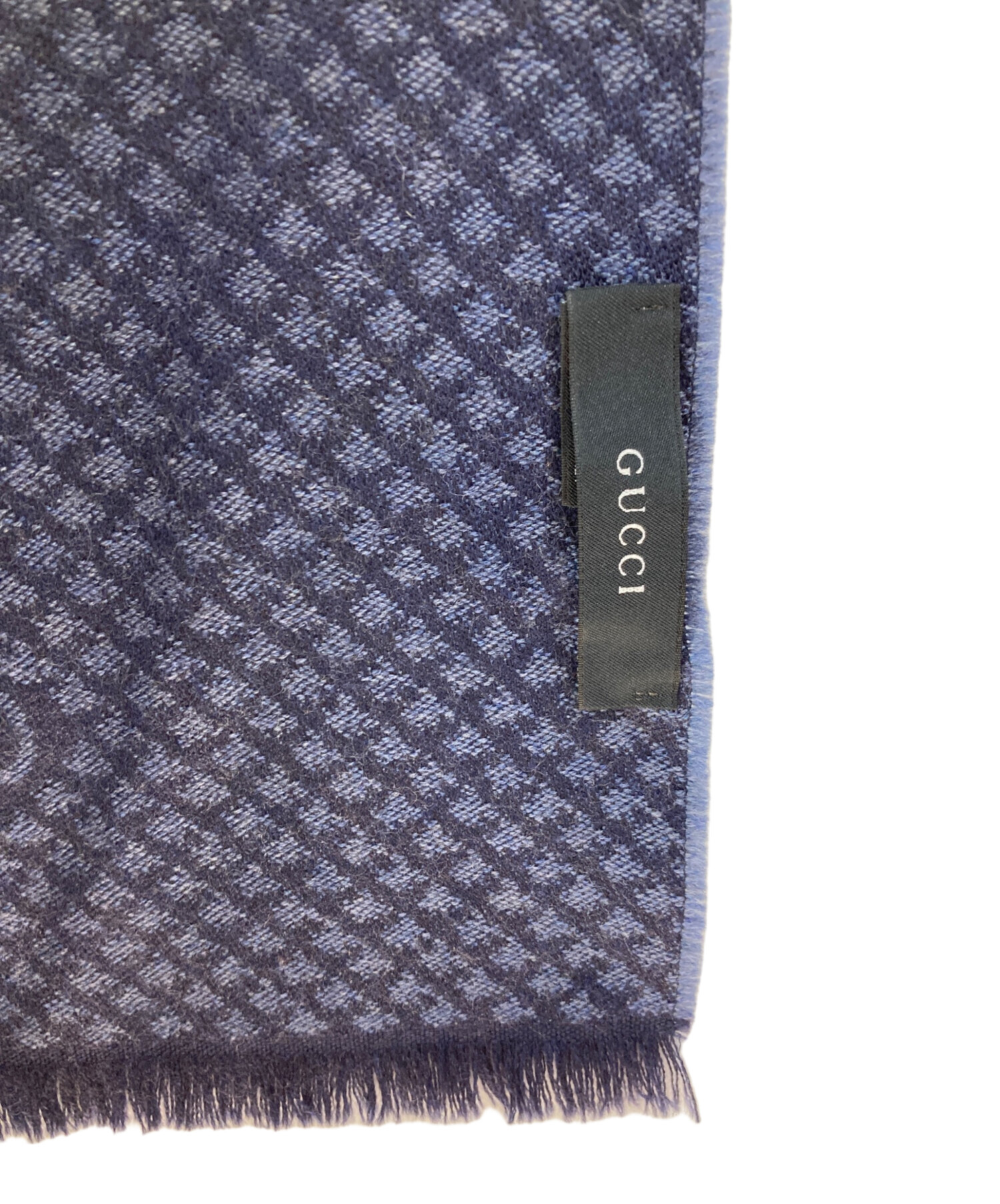 GUCCI ロゼット柄 大判ストール ネイビー 中古・古着通販】GUCCI (グッチ) GGウールストール ネイビー｜ブランド