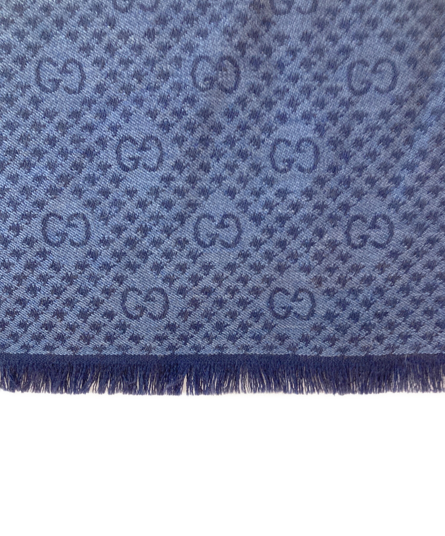 GUCCI ロゼット柄 大判ストール ネイビー 中古・古着通販】GUCCI (グッチ) GGウールストール ネイビー｜ブランド