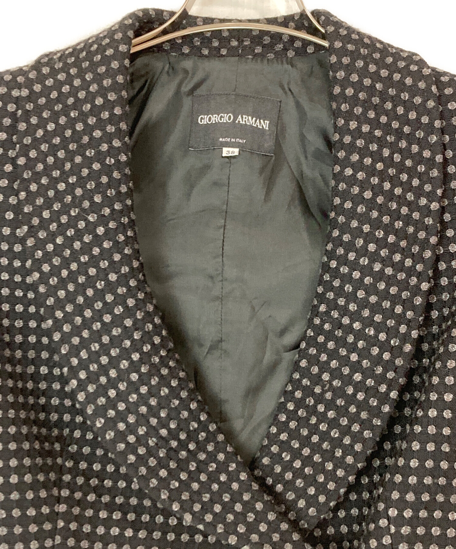 美品■GIORGIO ARMANI ドット柄 テーラードジャケット グレー 中古・古着通販】GIORGIO ARMANI (ジョルジオアルマーニ) ドット