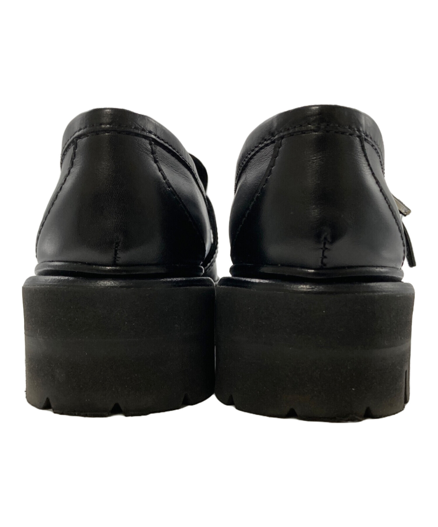 【新品未使用】DSQUARED2 ファー付きブラックドレス 中古・古着通販】DSQUARED2 (ディースクエアード) 厚底ローファー