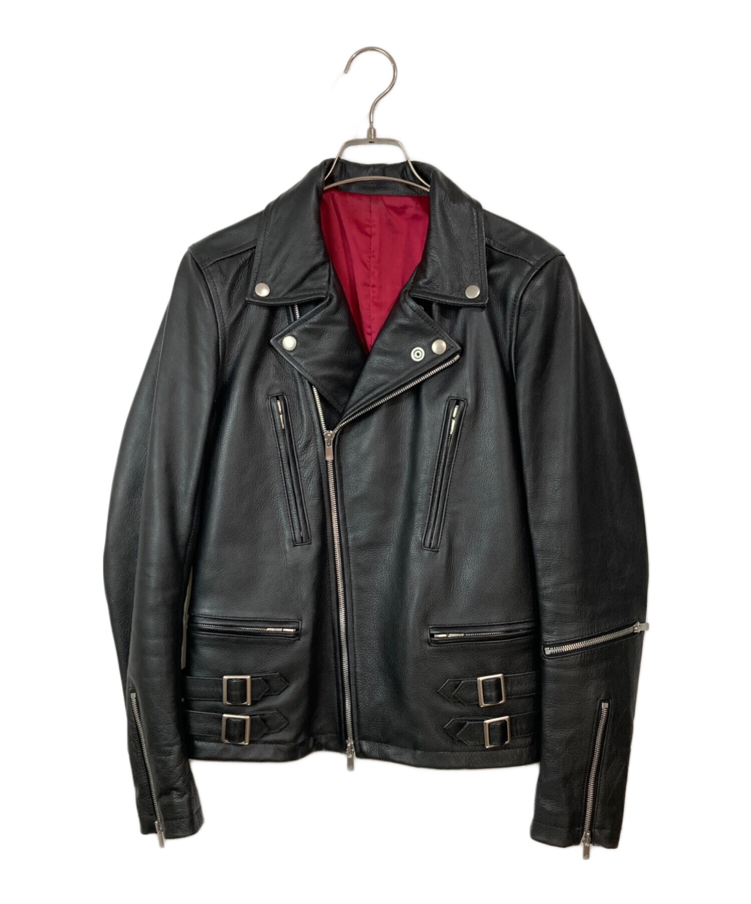 定価¥85800 NOID カウレザーセミアリニンUKダブルライダースJKT 中古・古着通販】NO ID. (ノーアイディー) カウレザーダブルライダース