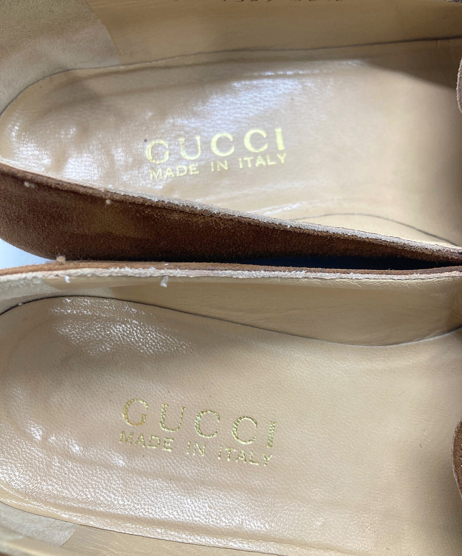 中古・古着通販】GUCCI (グッチ) スエードバンブービットローファー