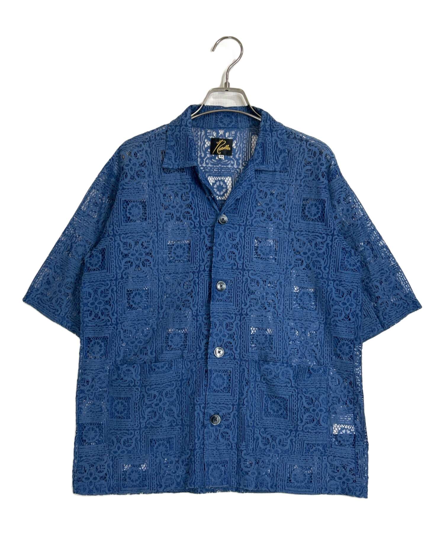 【極美品】Needles カバナシャツ 半袖シャツ ブルー Sサイズ 中古・古着通販】Needles (ニードルズ) Cabana Shirts ブルー サイズ
