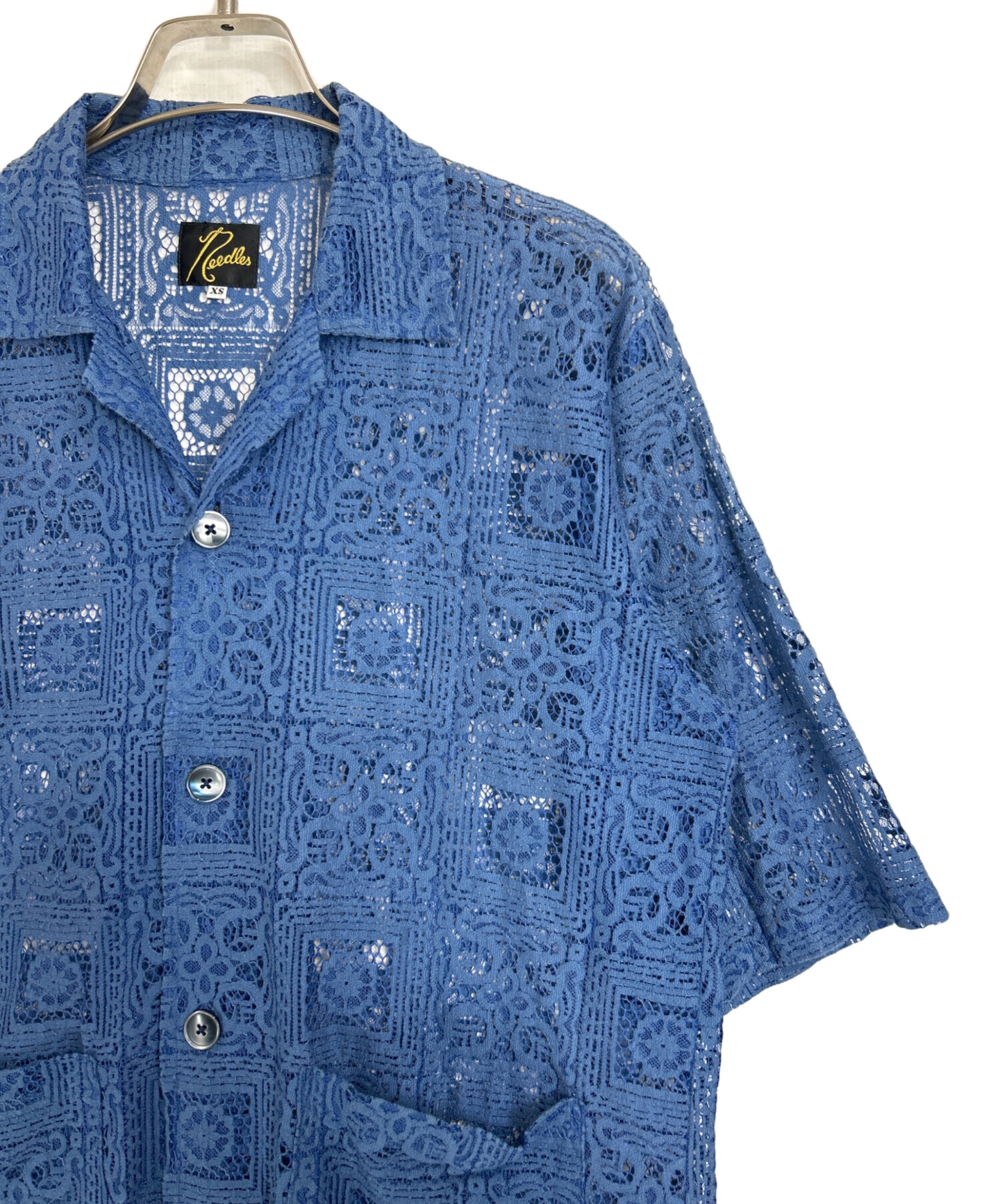 【極美品】Needles カバナシャツ 半袖シャツ ブルー Sサイズ 中古・古着通販】Needles (ニードルズ) Cabana Shirts ブルー サイズ