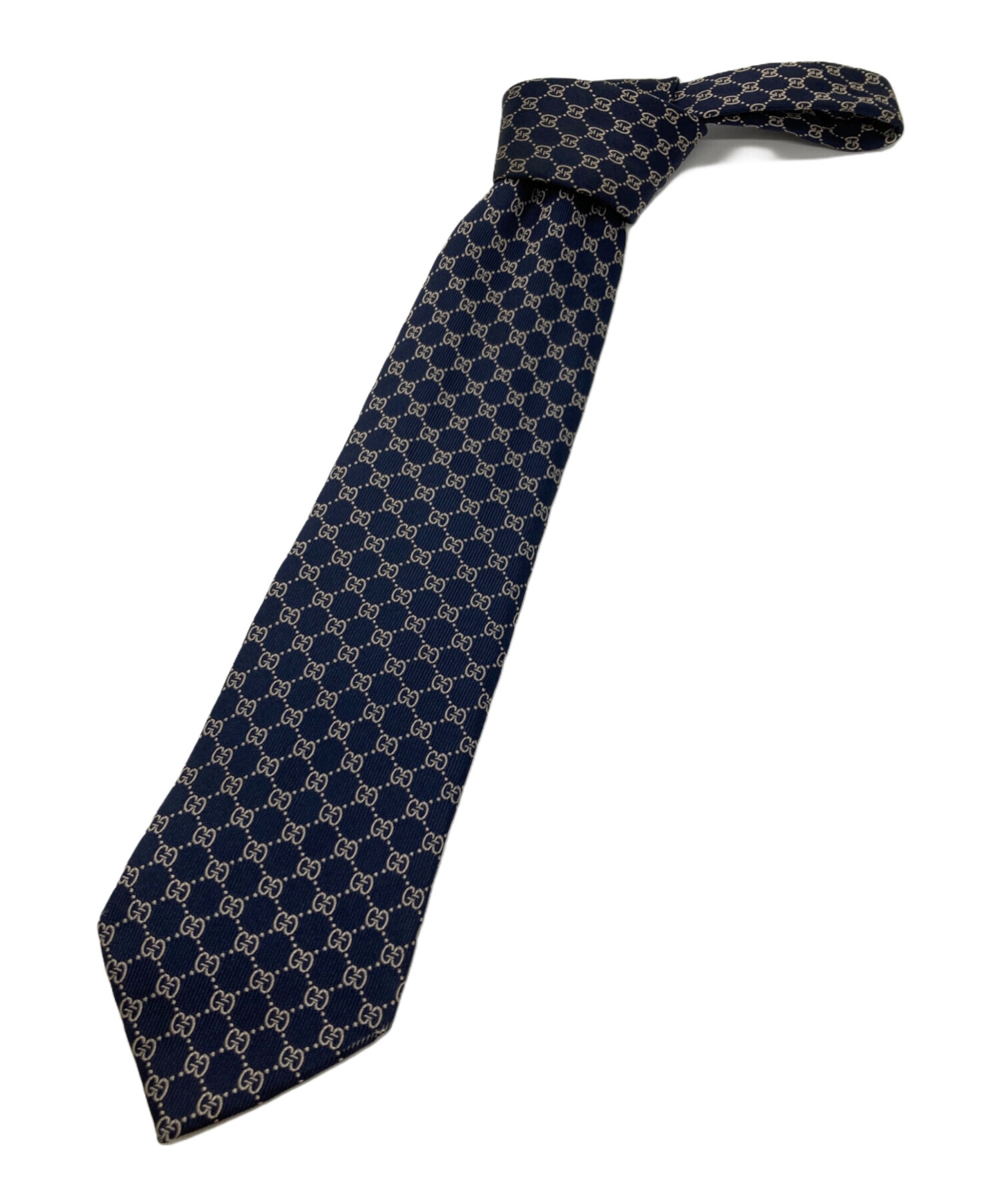 中古・古着通販】GUCCI (グッチ) GGシルクネクタイ ネイビー サイズ