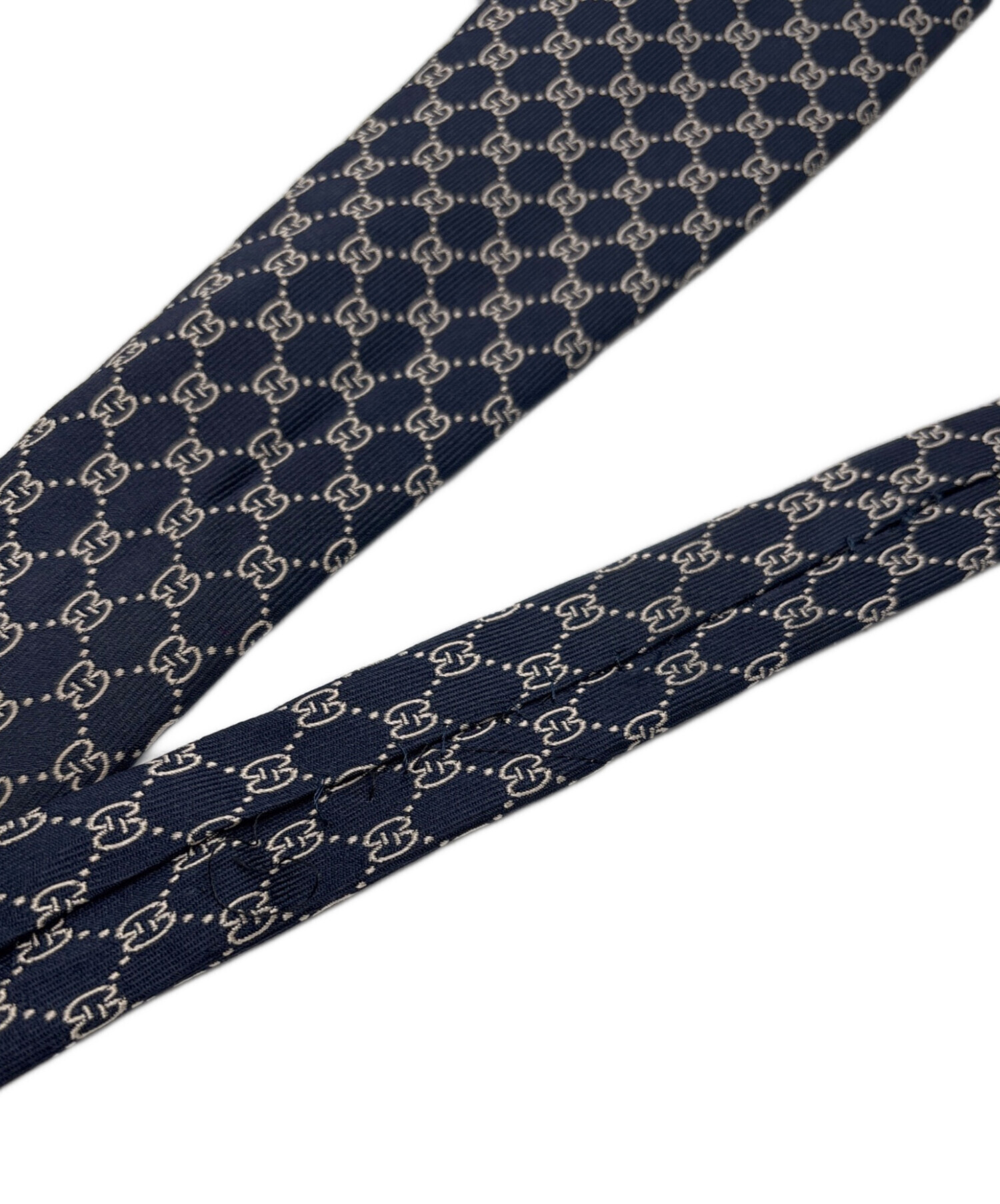 中古・古着通販】GUCCI (グッチ) GGシルクネクタイ ネイビー サイズ