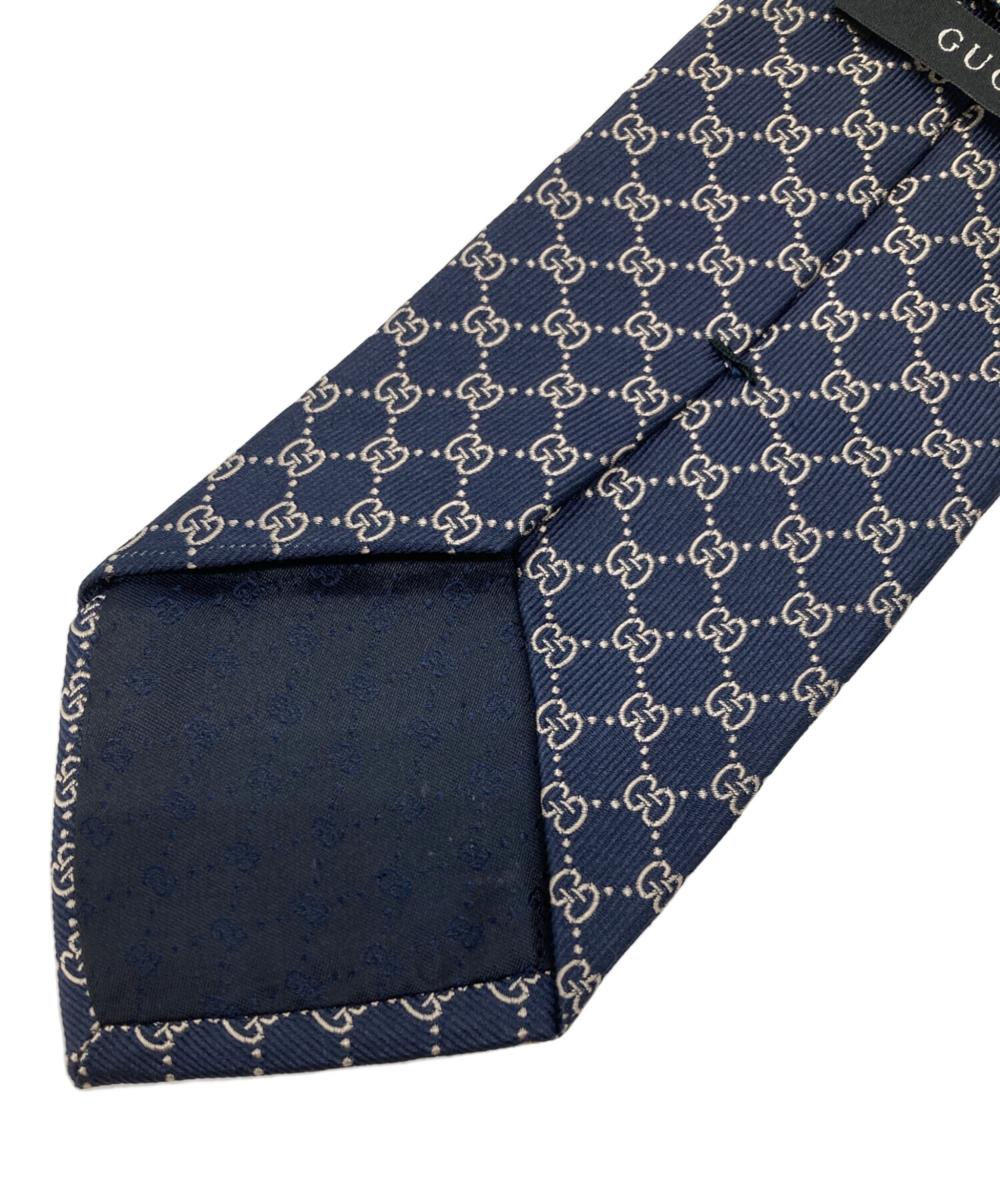 中古・古着通販】GUCCI (グッチ) GGシルクネクタイ ネイビー サイズ