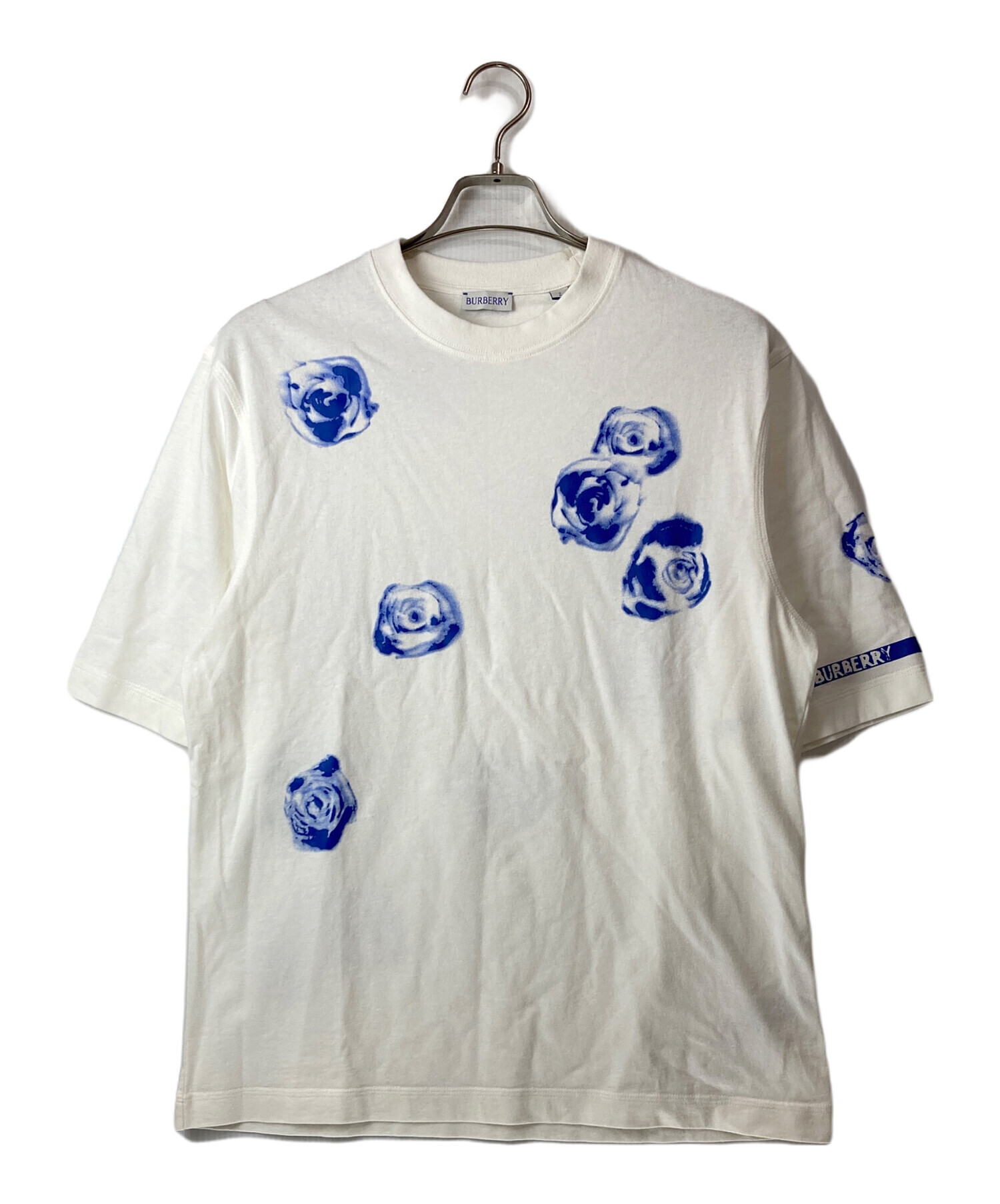 中古・古着通販】BURBERRY (バーバリー) ローズTシャツ ホワイト