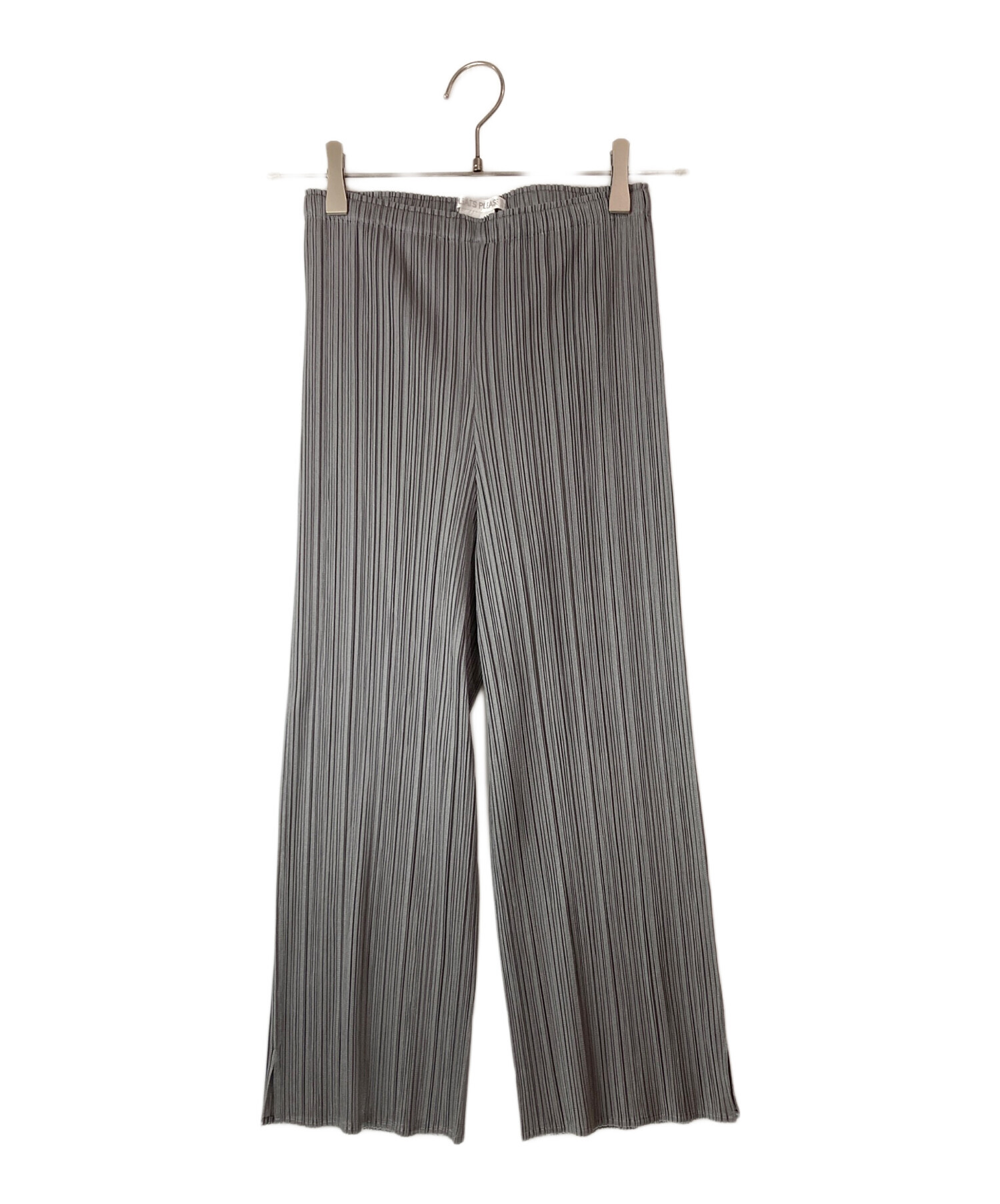PLEATS PLEASE グレー プリーツパンツ 中古・古着通販】PLEATS PLEASE (プリーツプリーズ) プリーツロング