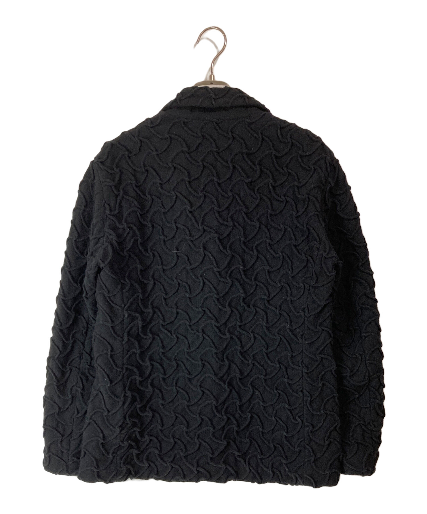 ISSEY MIYAKE イッセイミヤケ ウールジャケット フード ブラック M 中古・古着通販】ISSEY MIYAKE (イッセイミヤケ) ウール網目加工