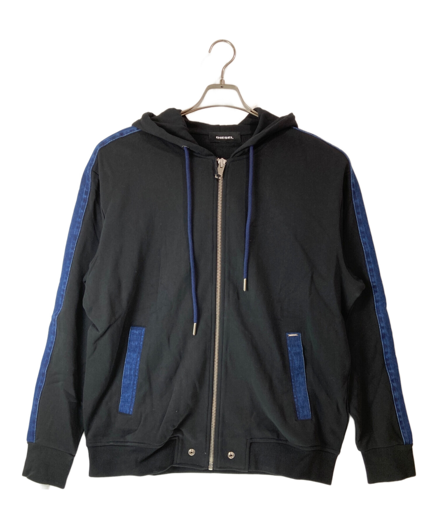 中古・古着通販】DIESEL (ディーゼル) デニム切替ジップパーカー 