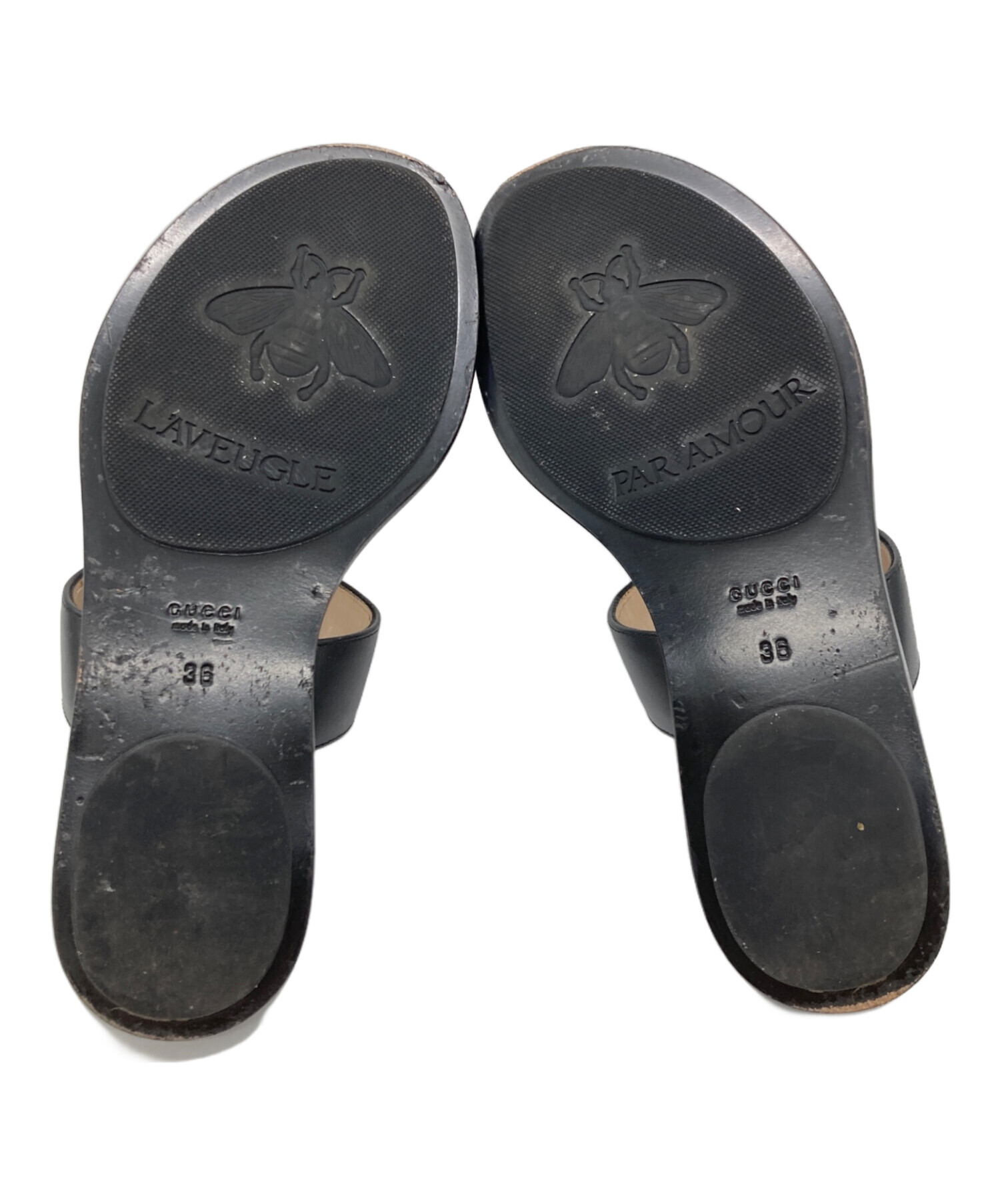 中古・古着通販】GUCCI (グッチ) GGマーモント サンダル ブラック