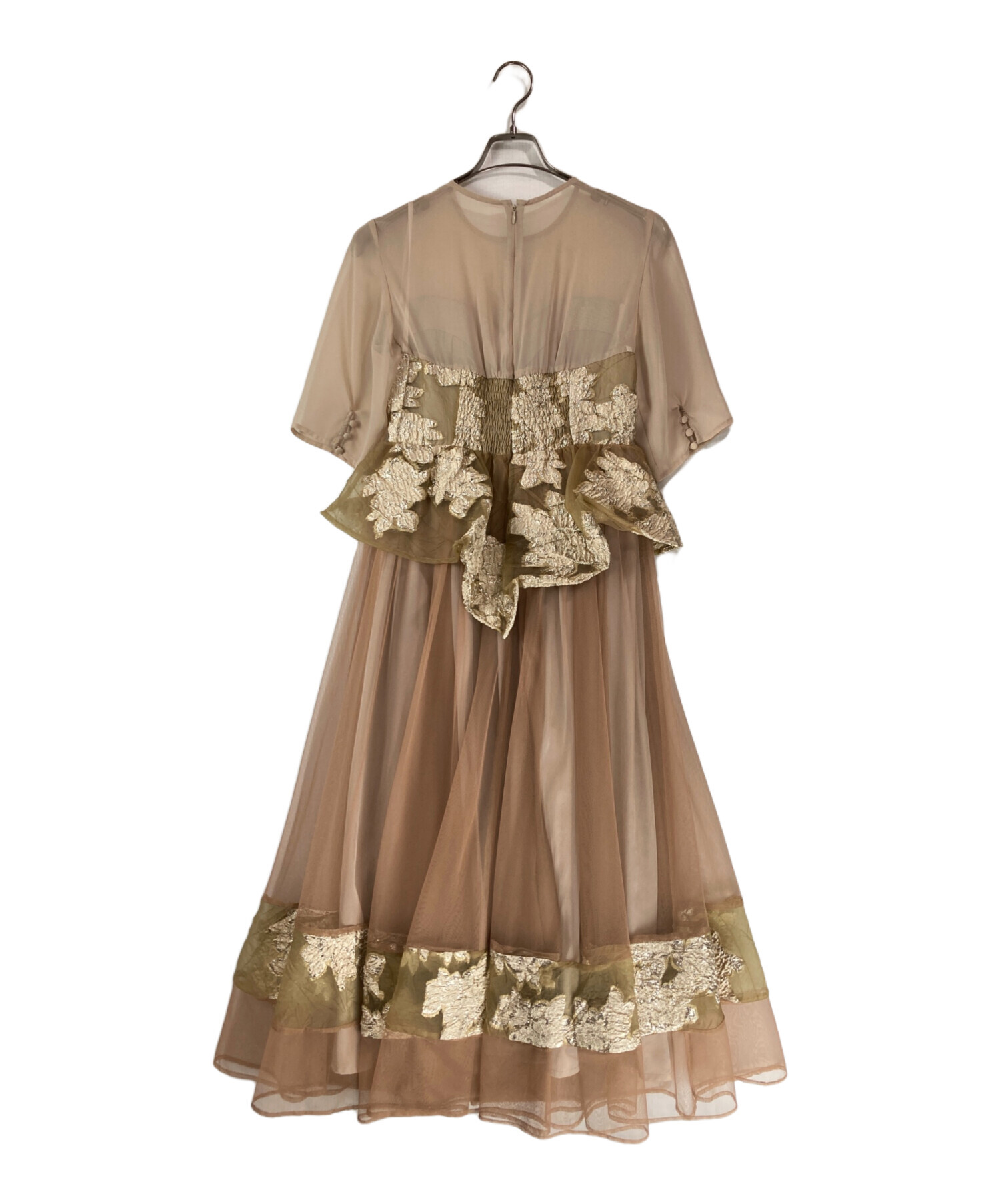美品 Ameri VINTAGE ジャガードチュールドレス S 中古・古着通販】Ameri (アメリ) JACQUARD LAYERED TULLE DRESS