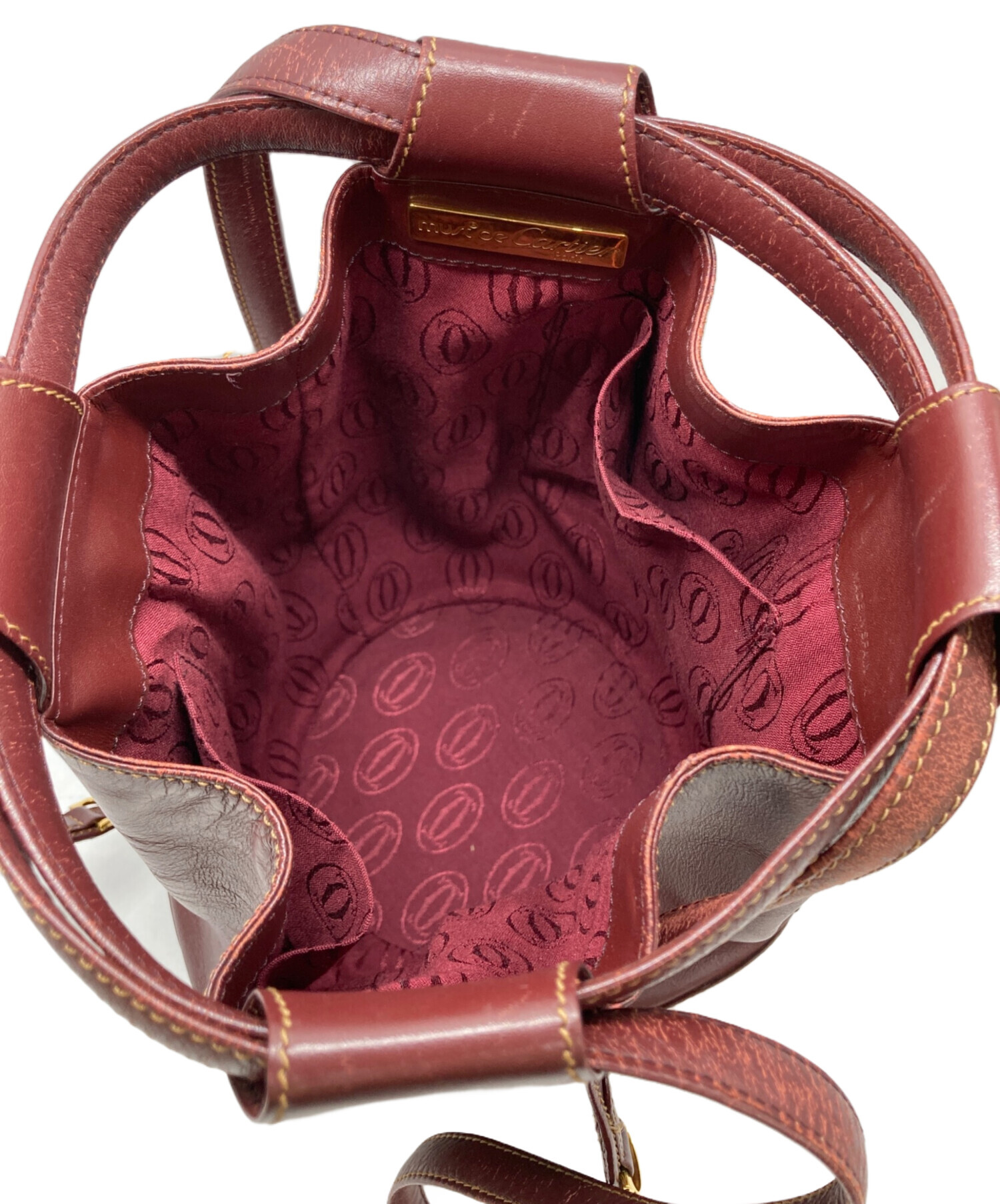 ■Cartier（カルティエ）良品/ レザー/ハンドバッグ/ボルドー系 Cartier ハンドバッグ ボルドー新品未使用 中古・古着通販】Cartier