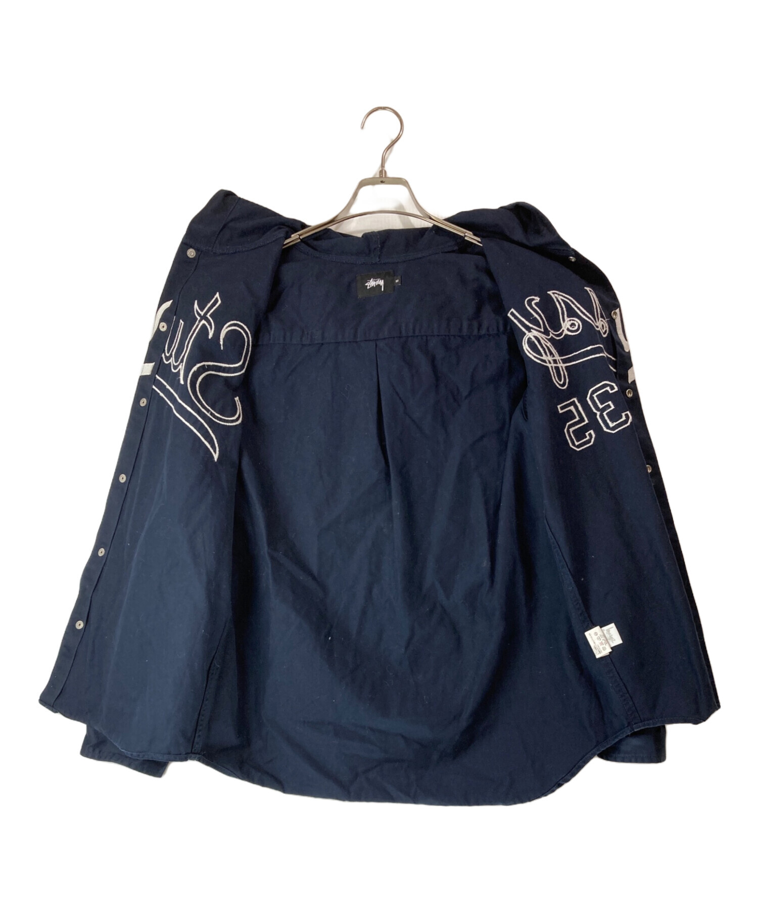 【希少】STUSSY ステューシー ワークジャケット ネイビー紺色 Sサイズ 中古・古着通販】stussy (ステューシー) 35周年 ベースボールシャツ