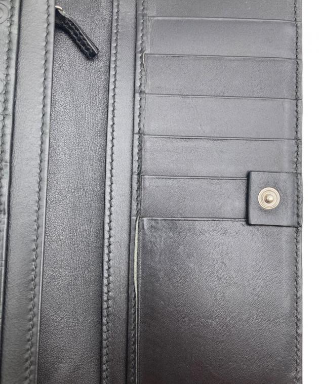 中古・古着通販】GUCCI (グッチ) グッチシマ レザー長財布 ブラック