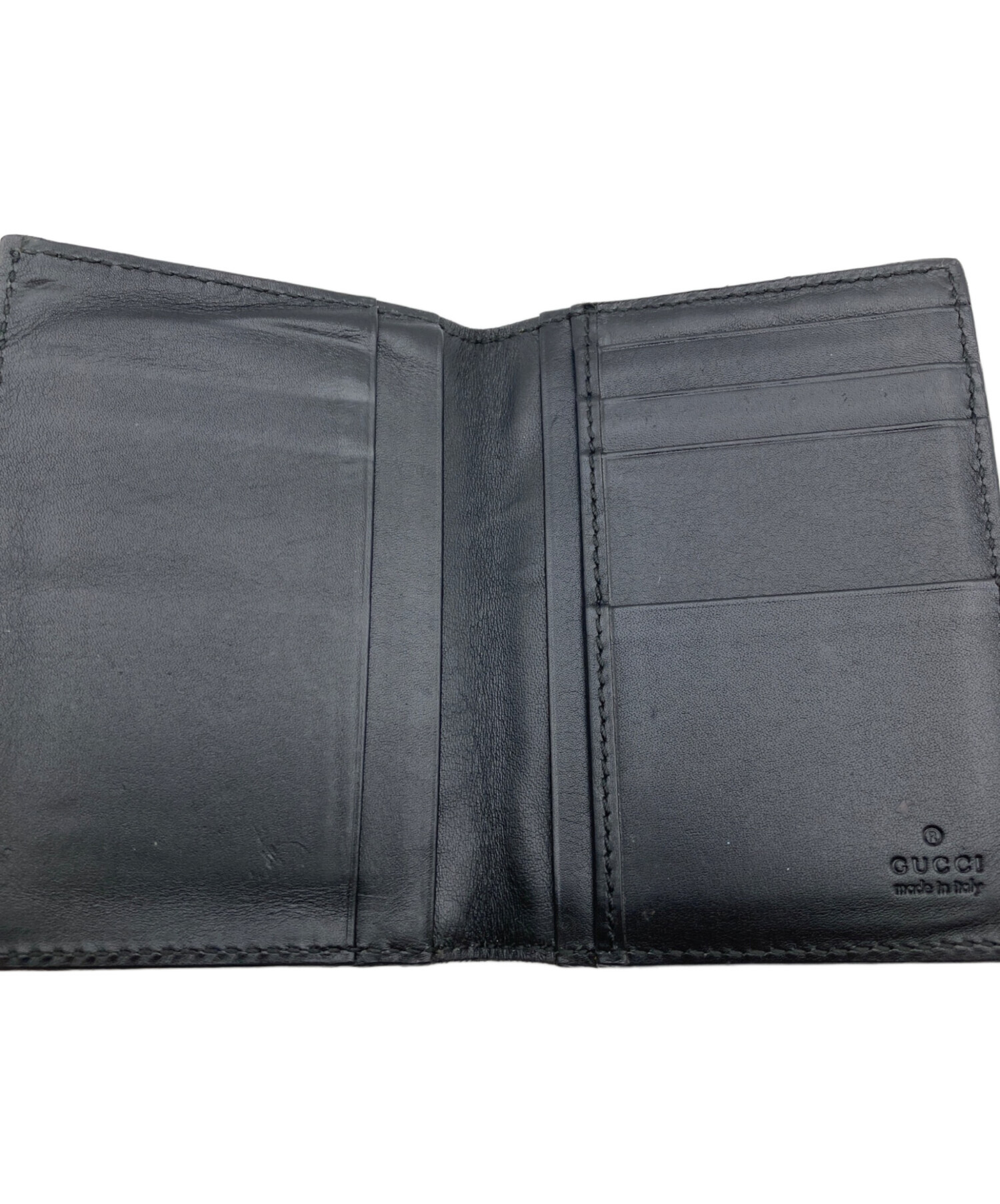 中古・古着通販】GUCCI (グッチ) グッチシマ/カードケース ブラック