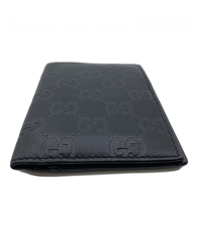 中古・古着通販】GUCCI (グッチ) グッチシマ/カードケース ブラック