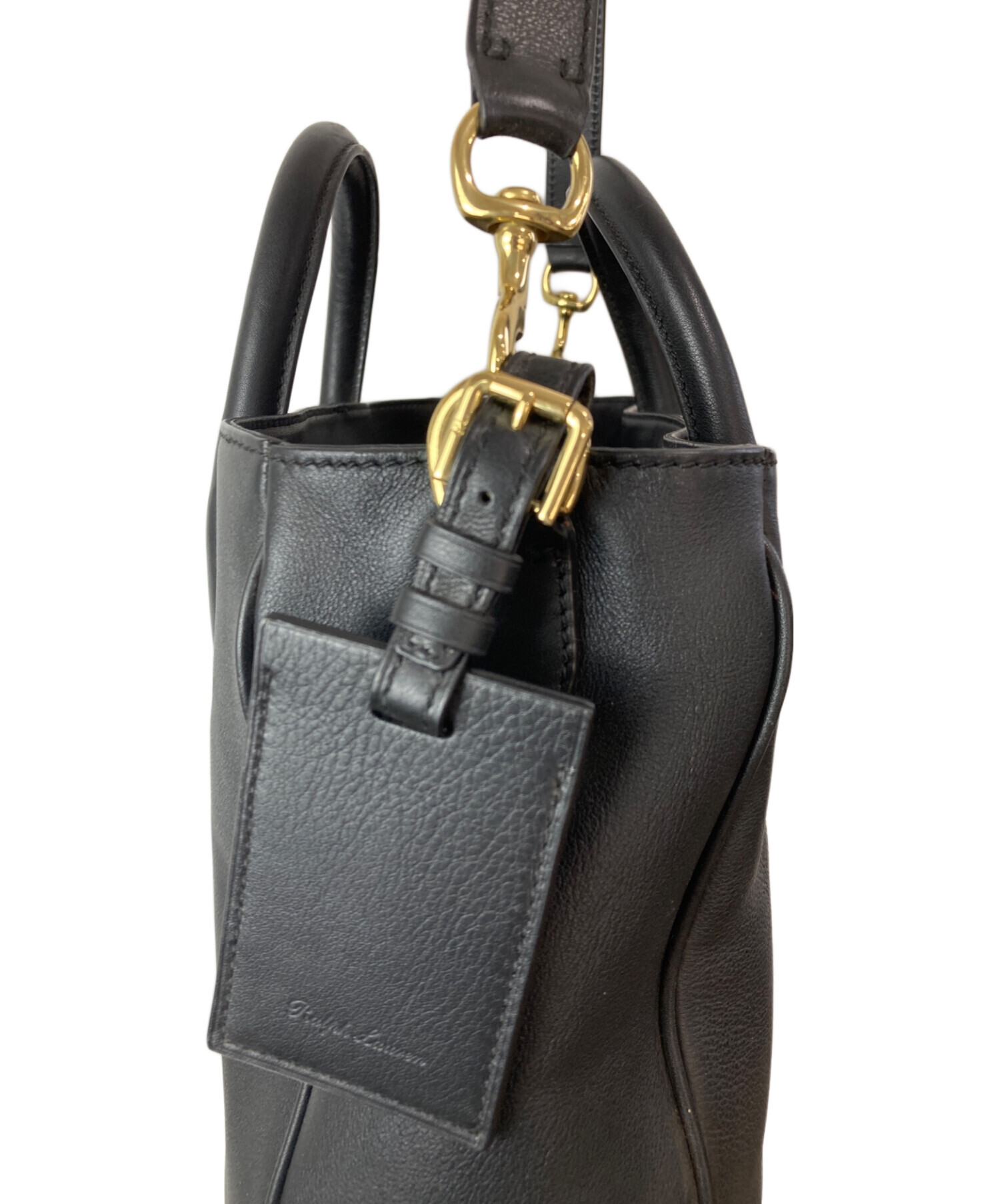 ラルフローレン　2way ショルダー付き　ハンドバッグ 中古・古着通販】RALPH LAUREN (ラルフローレン) 2WAYレザーショルダー