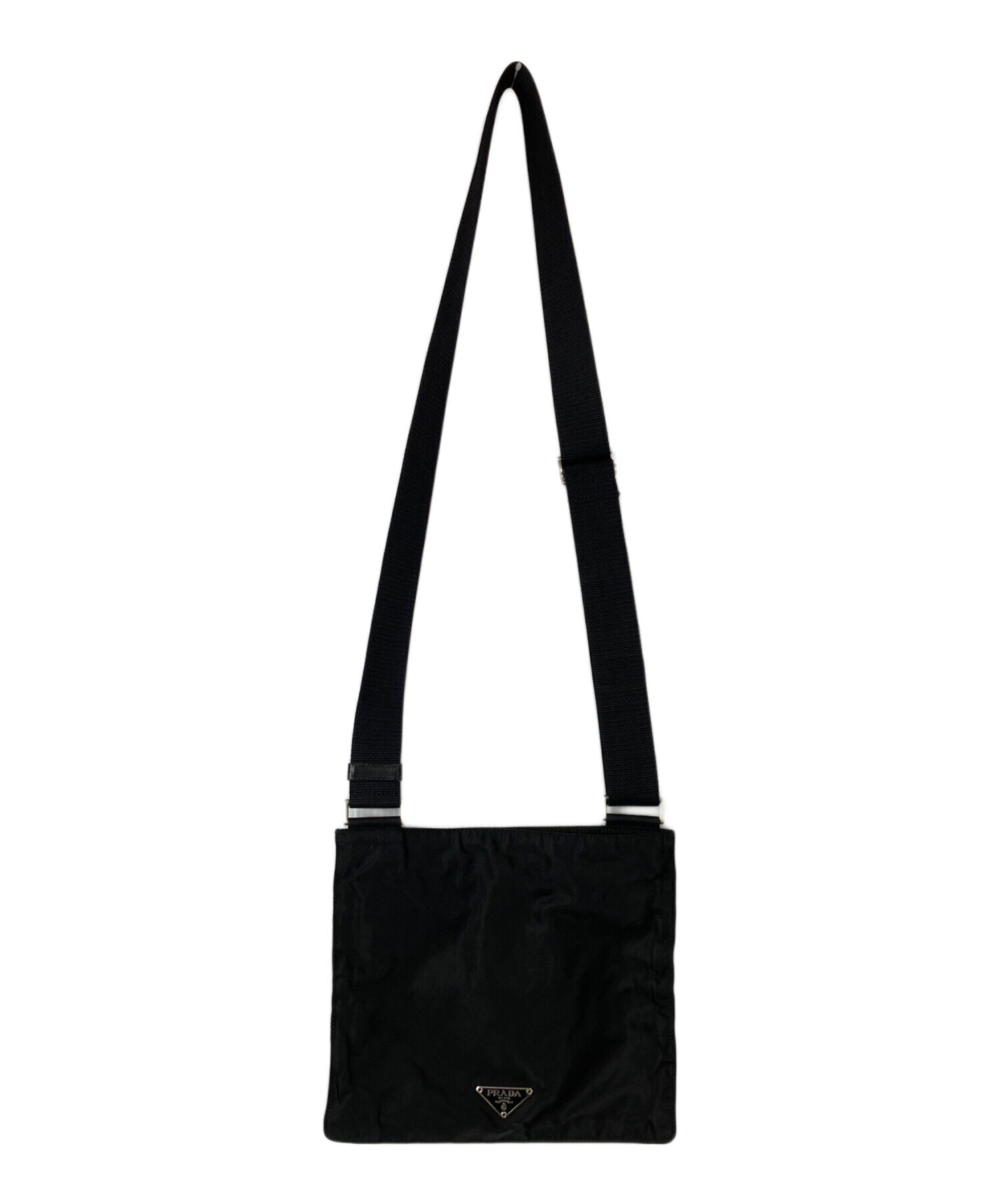 PRADA ショルダーバッグ ナイロン ブラック(ジャンク品) 中古・古着通販】PRADA (プラダ) ナイロンショルダーバッグ ブラック