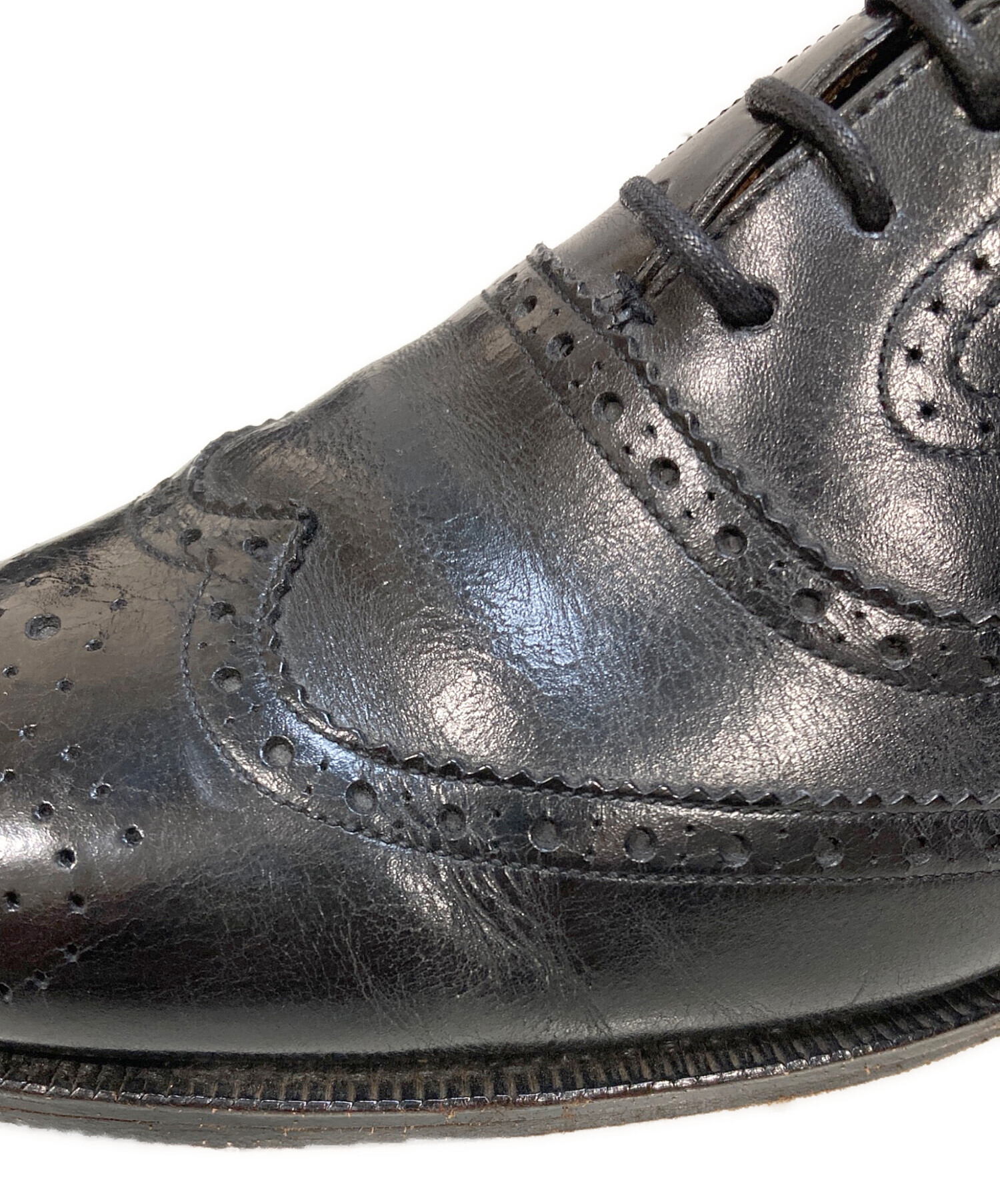 Polo Ralph Lauren ブラックウィングチップシューズ 27.5cm POLO RALPH 