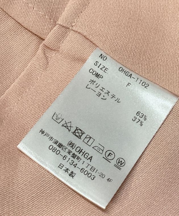 中古・古着通販】OHGA (オオガ) ペプラムブラウス ピンク サイズ:Free