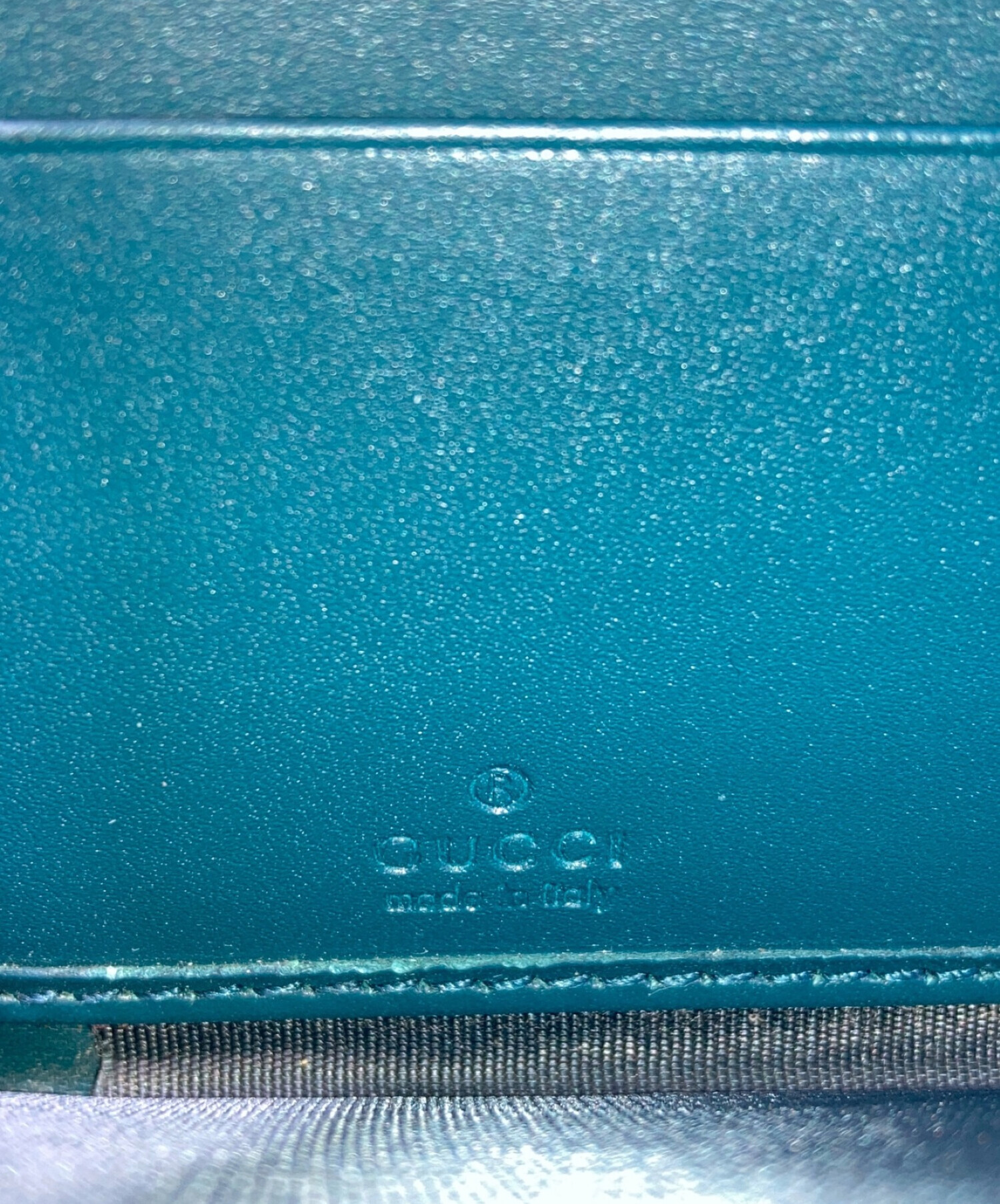 中古・古着通販】GUCCI (グッチ) GUCCYセガロゴ長財布 グリーン