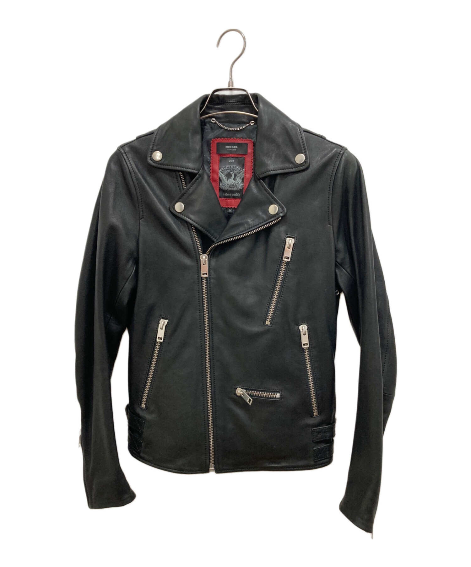 DIESEL ブラック ダブルライダース　ジャケット　Мサイズ DIESEL ブラック ダブルライダース ジャケット Мサイズ