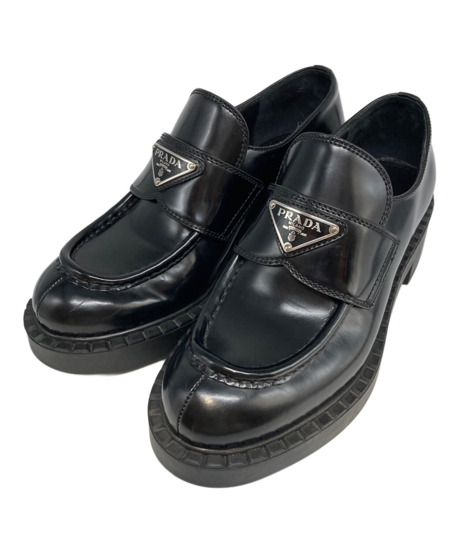 中古・古着通販】PRADA (プラダ) ロゴプレート付きブラッシュド 中古・古着通販】PRADA (プラダ) ロゴプレート付きブラッシュド
