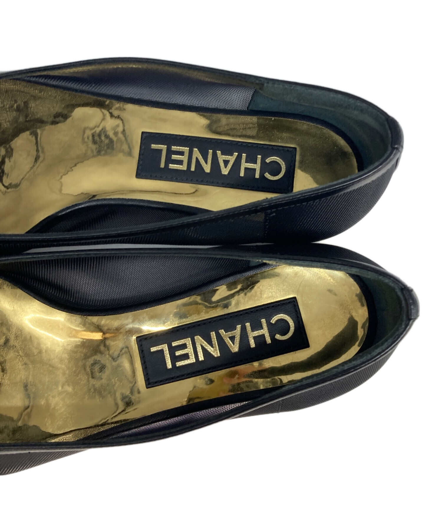 CHANEL ブラック メッシュ パンプス 23センチ CHANEL ブラック メッシュ パンプス 23センチ