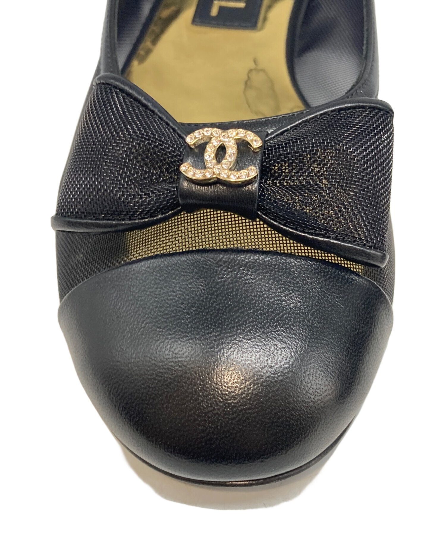 CHANEL シャネルパンプスフラットシューズココマークメッシュ