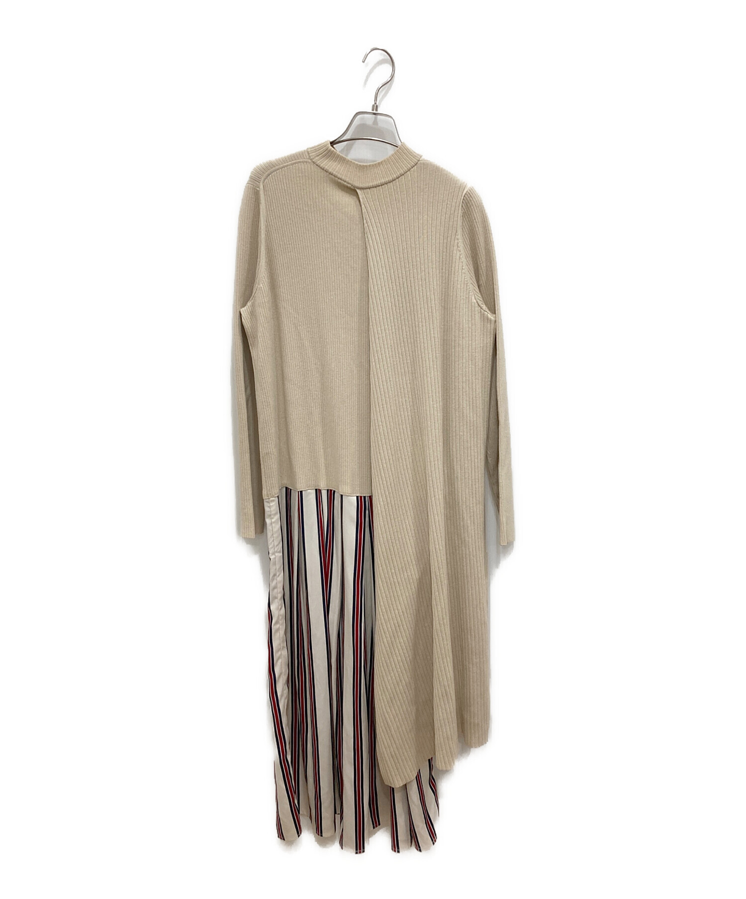 アドーア クリアストレッチレイヤードワンピース 38 ニット ドッキング