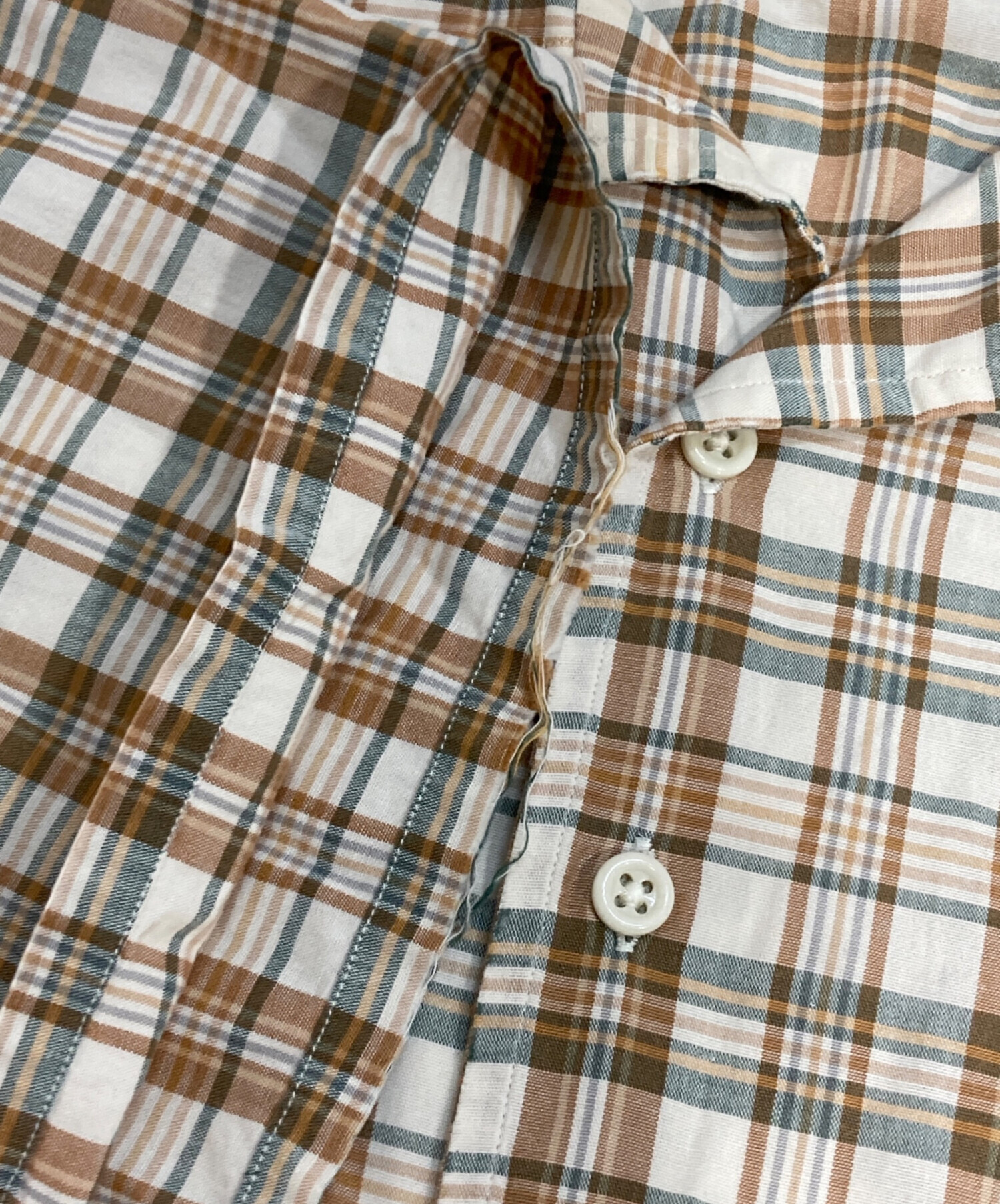 中古・古着通販】RRL (ダブルアールエル) 半袖グランパシャツ ベージュ 