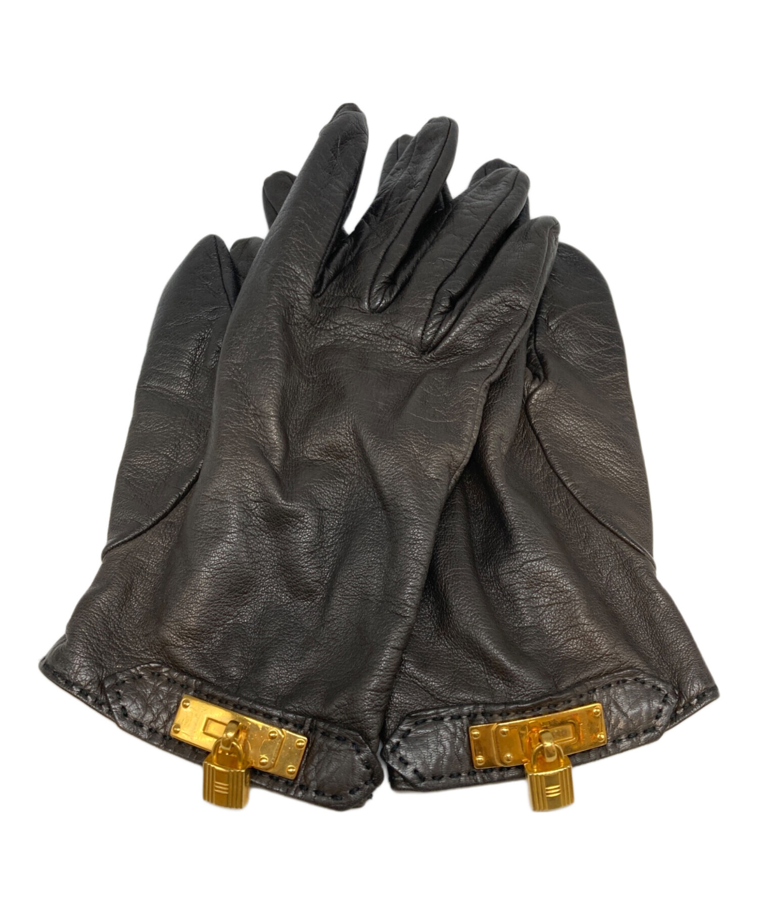 中古・古着通販】HERMES (エルメス) ケリー装飾レザーグローブ