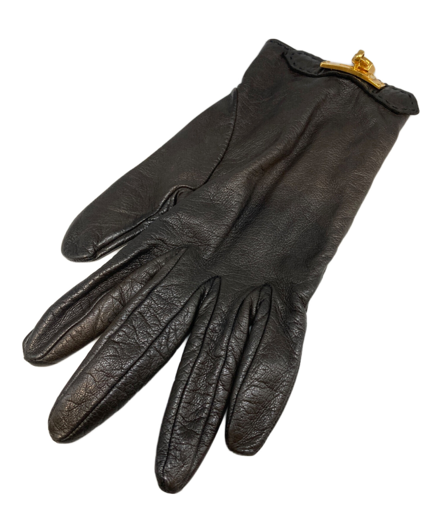 中古・古着通販】HERMES (エルメス) ケリー装飾レザーグローブ