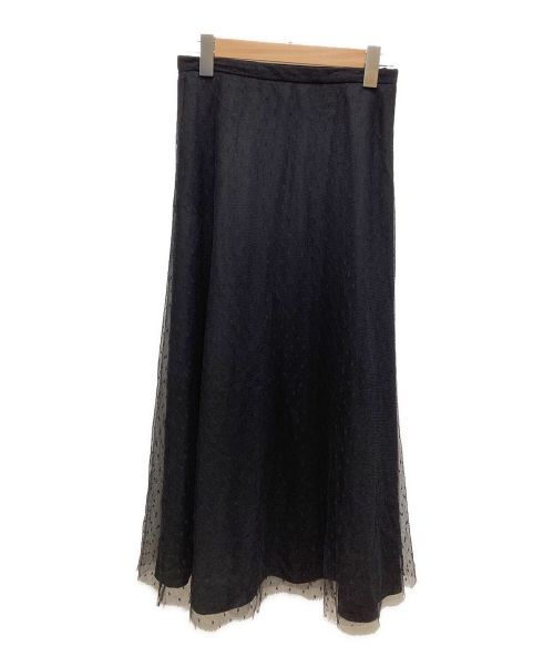 レッドヴァレンティノ ロングスカート 黒 ブラック ナイロン 38 C5634 中古・古着通販】RED VALENTINO (レッドヴァレンティノ) チュール