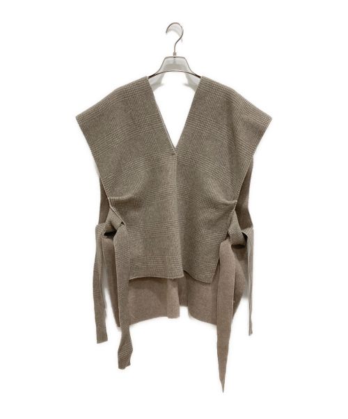 中古・古着通販】YORI (ヨリ) グレンチェックジレ ベージュ サイズ