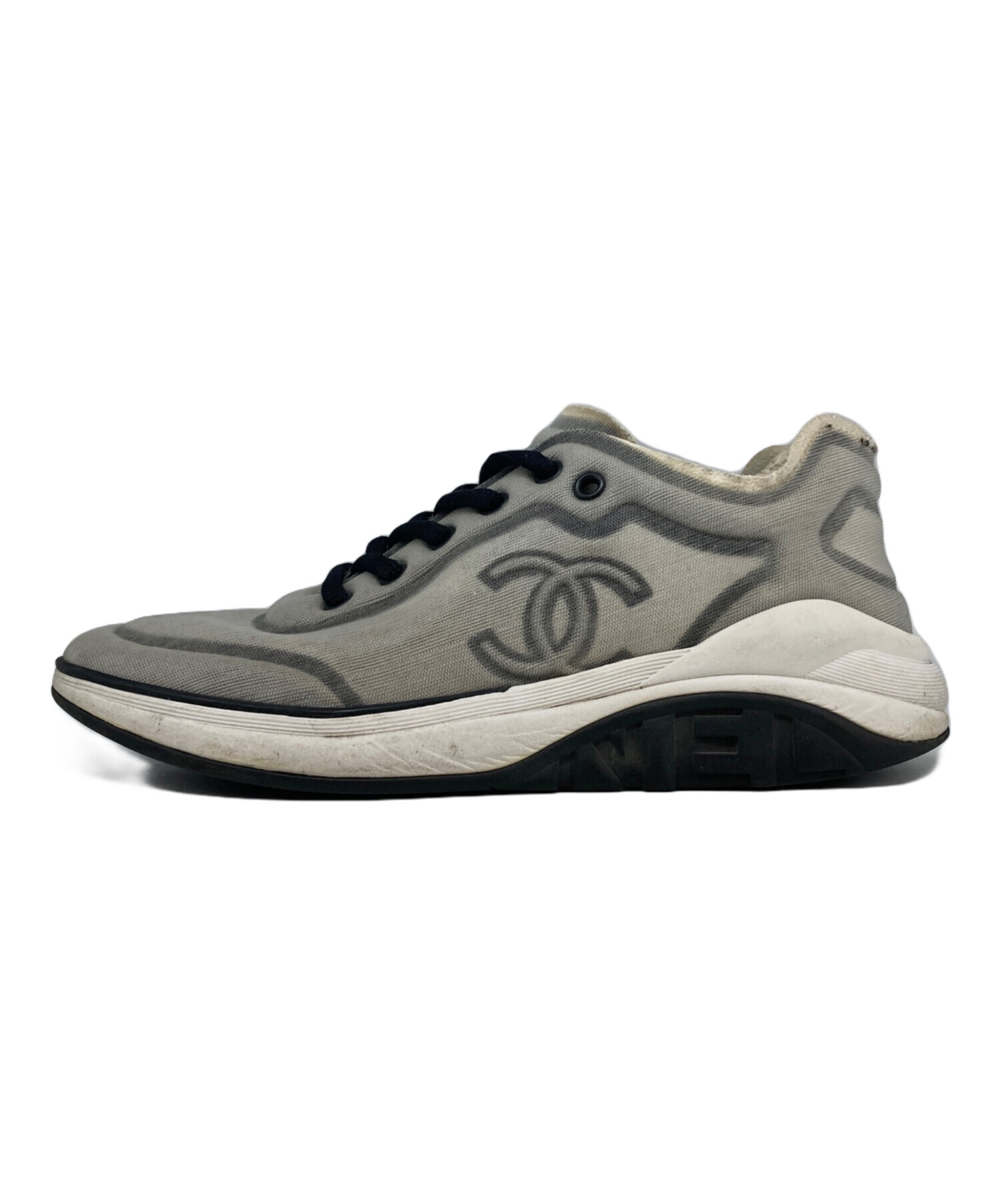 中古・古着通販】CHANEL (シャネル) ココマークファブリックスニーカー