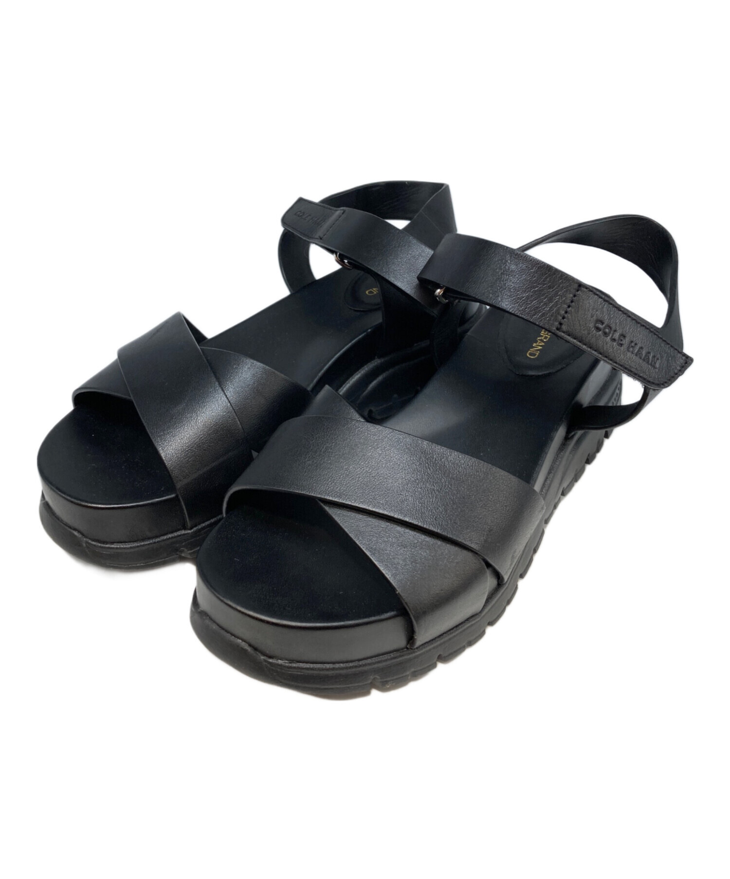 ☆COLE HAAN ブラック ストラップサンダル☆ コール ハーン COLE HAAN ゼログランド アンクル ストラップ